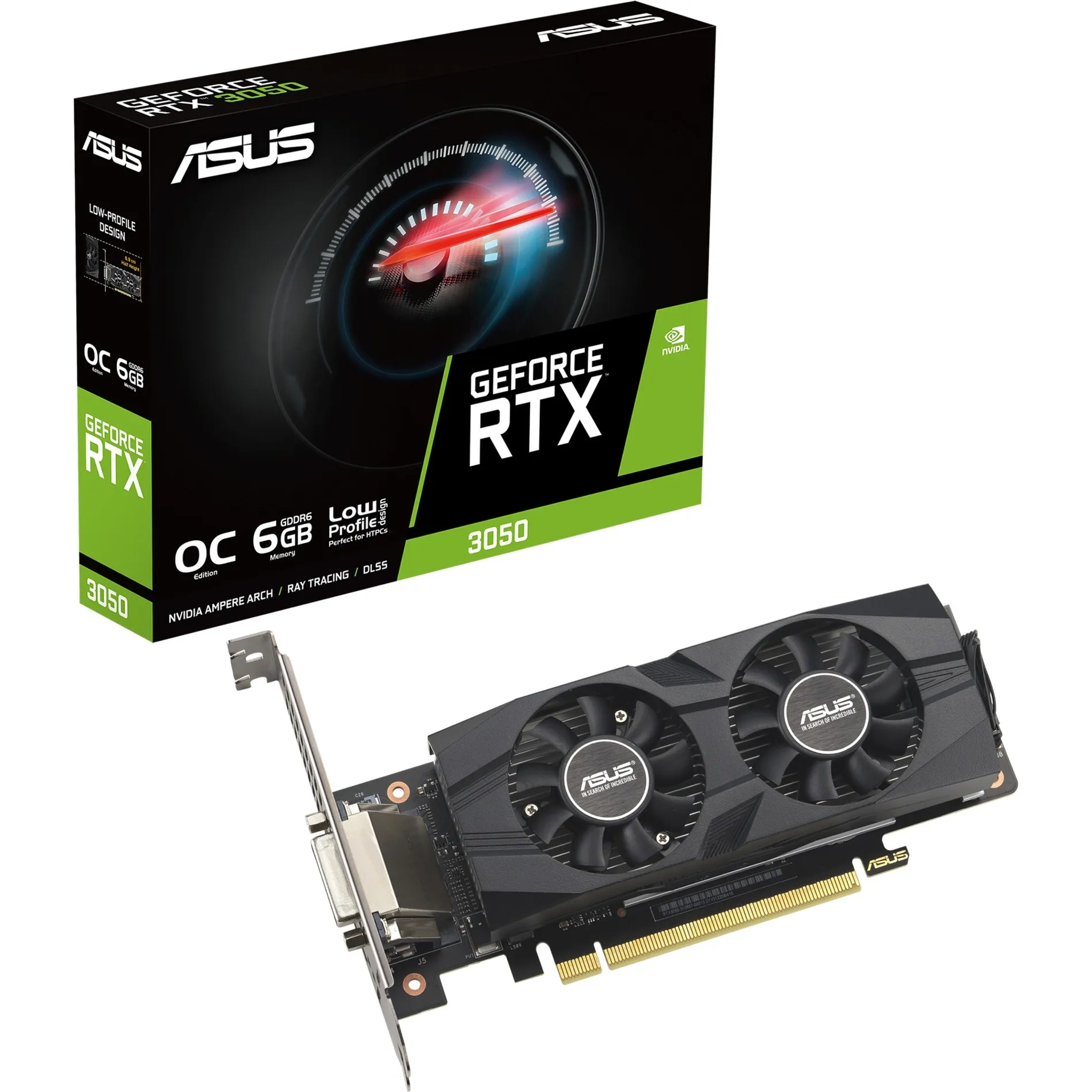 GeForce RTX 3050 LP BRK OC Edition NVIDIA 6 GB GDDR6, Scheda grafica - immagine 1