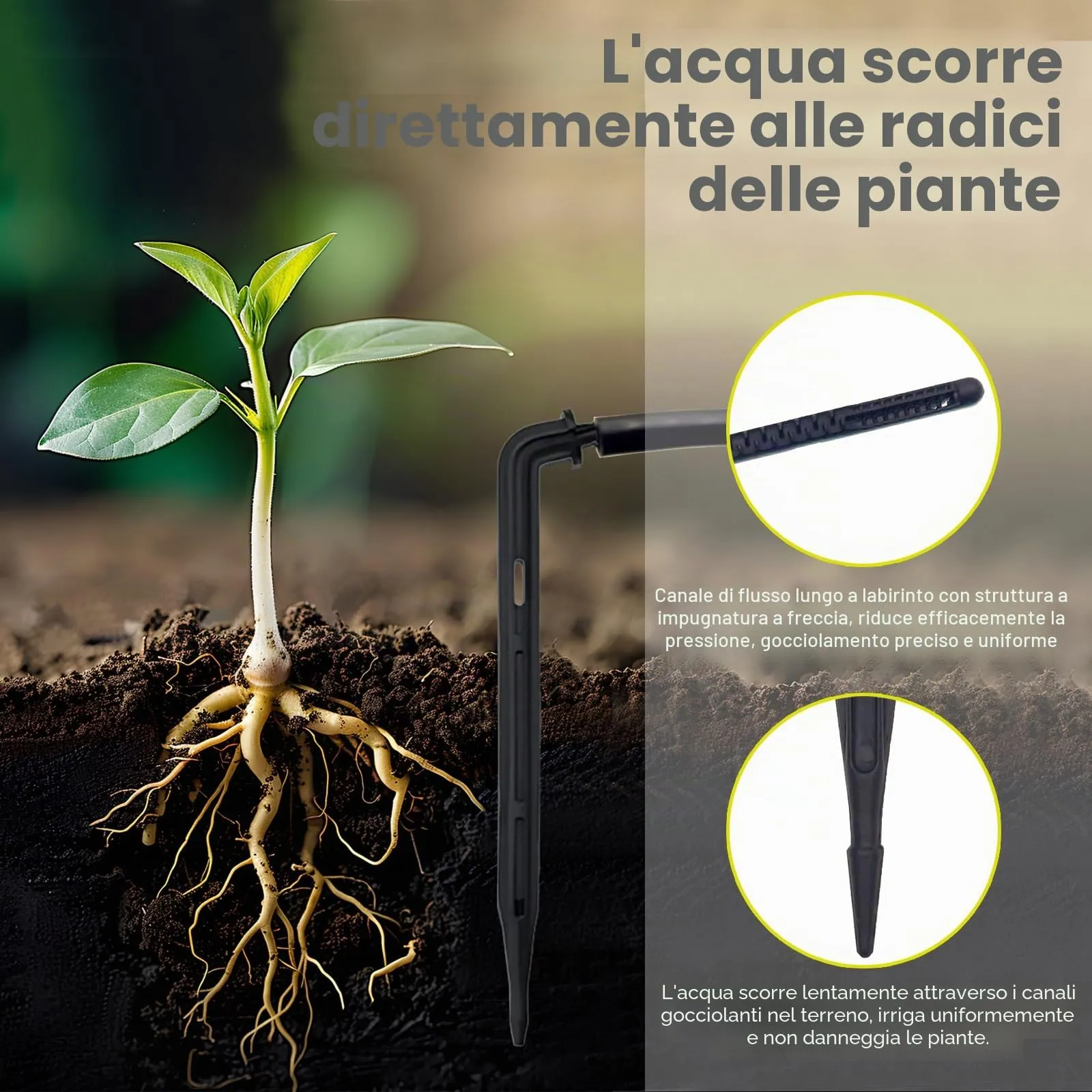AYrundel Tubo per micro irrigazione, 40 m, tubo per sistema di irrigazione a goccia, 3/5 mm, per sistema di irrigazione da giardino, serra, balcone - immagine 6
