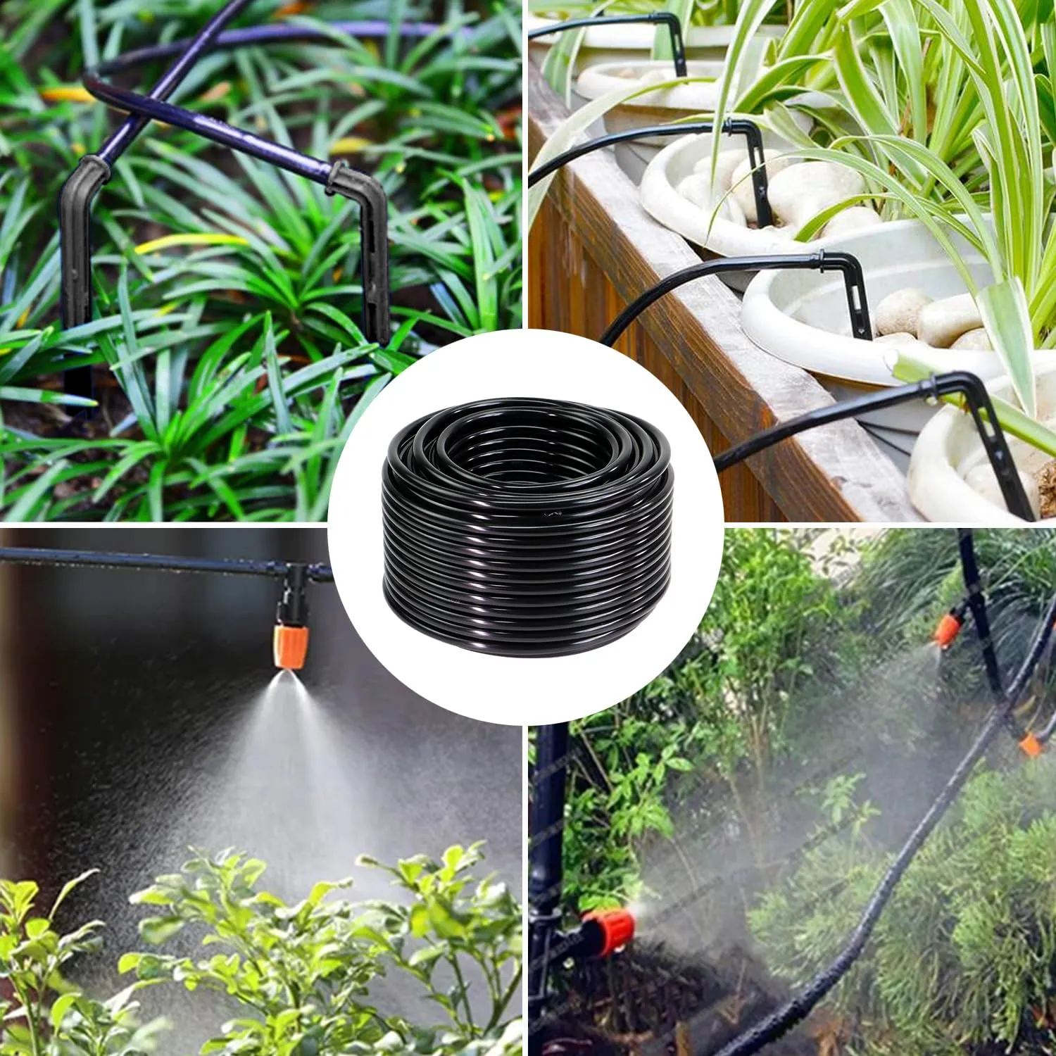 AYrundel Tubo per micro irrigazione, 40 m, tubo per sistema di irrigazione a goccia, 3/5 mm, per sistema di irrigazione da giardino, serra, balcone - immagine 8