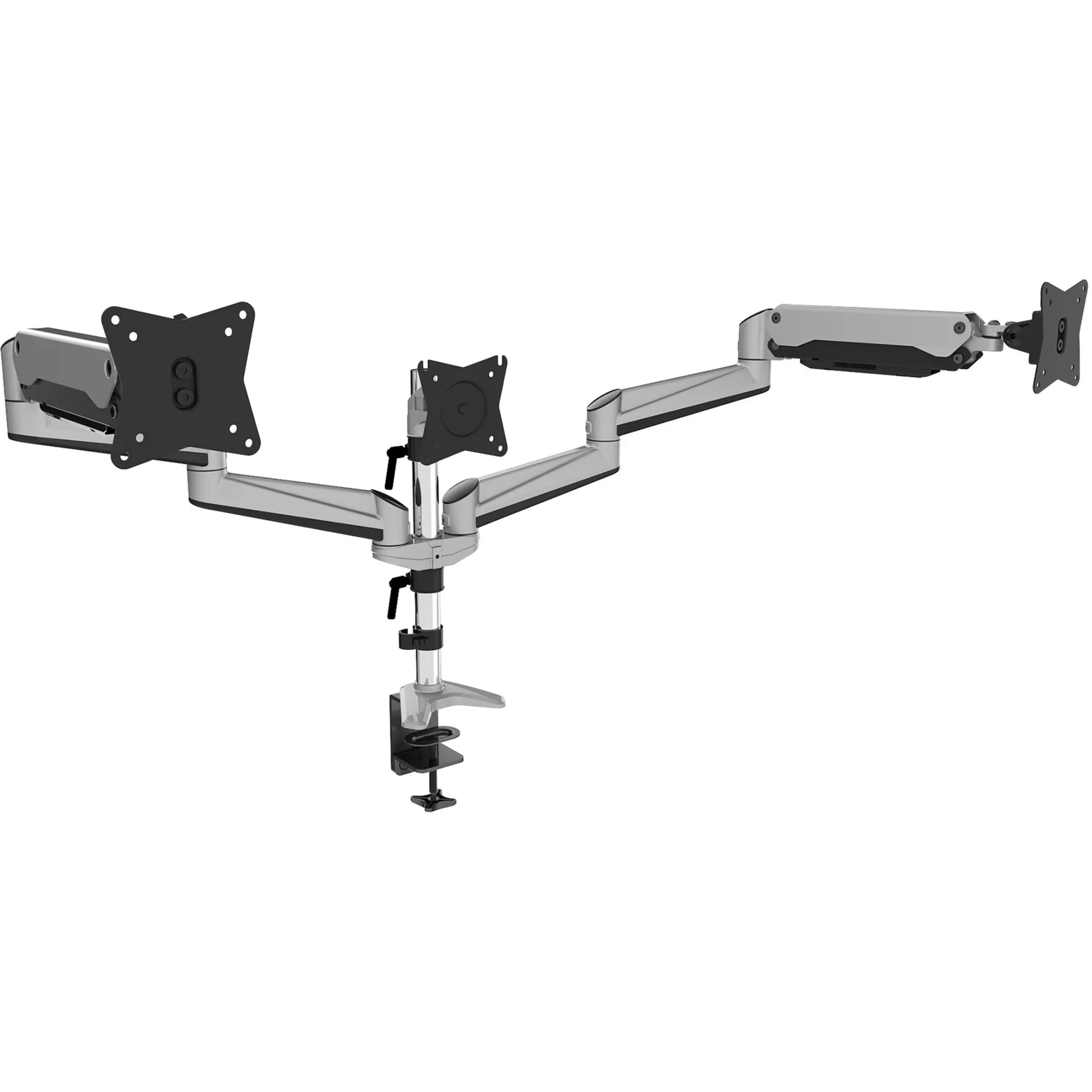 Supporto universale triplo LED/LCD da scrivania con molla a gas, Base per monitor - immagine 1