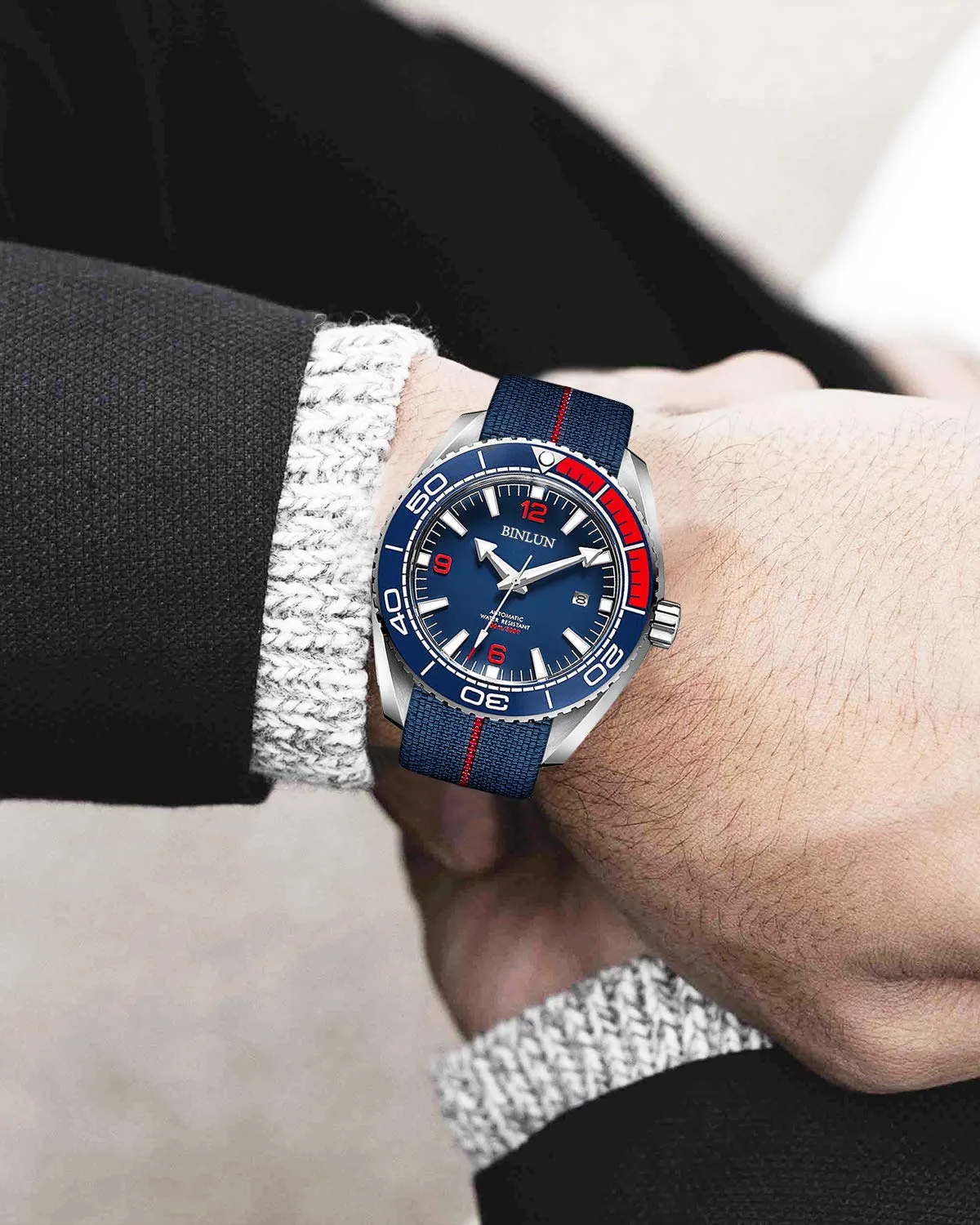 BINLUN Cinturino per Orologio in Nylon Elastico di Ricambio Militare Cinturino a Strappo Paracadute Marina Nazionale per Uomo Donna Fibbia Nero/Argento 18/20/22mm - immagine 6