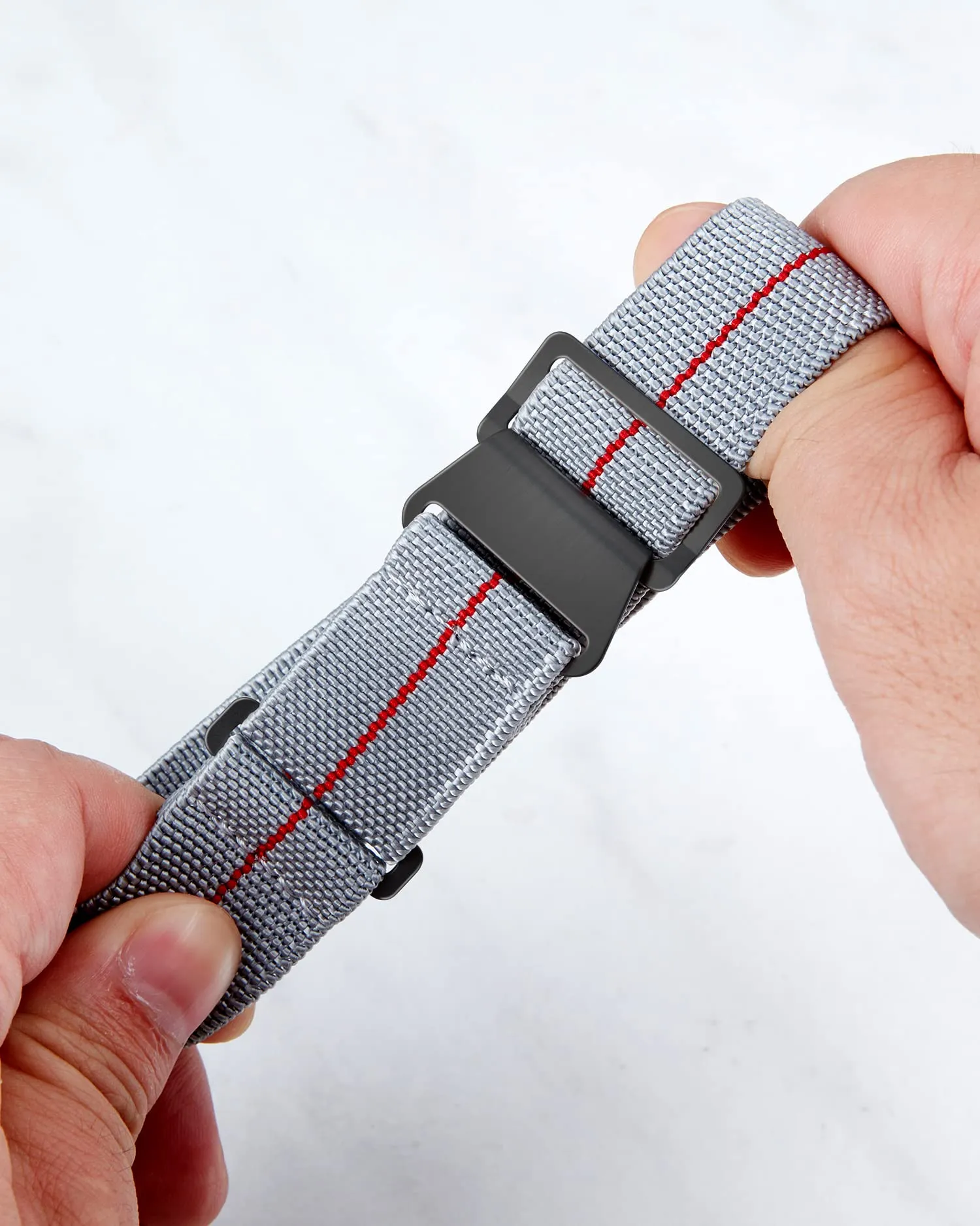 BINLUN Cinturino per Orologio in Nylon Elastico di Ricambio Militare Cinturino a Strappo Paracadute Marina Nazionale per Uomo Donna Fibbia Nero/Argento 18/20/22mm - immagine 2