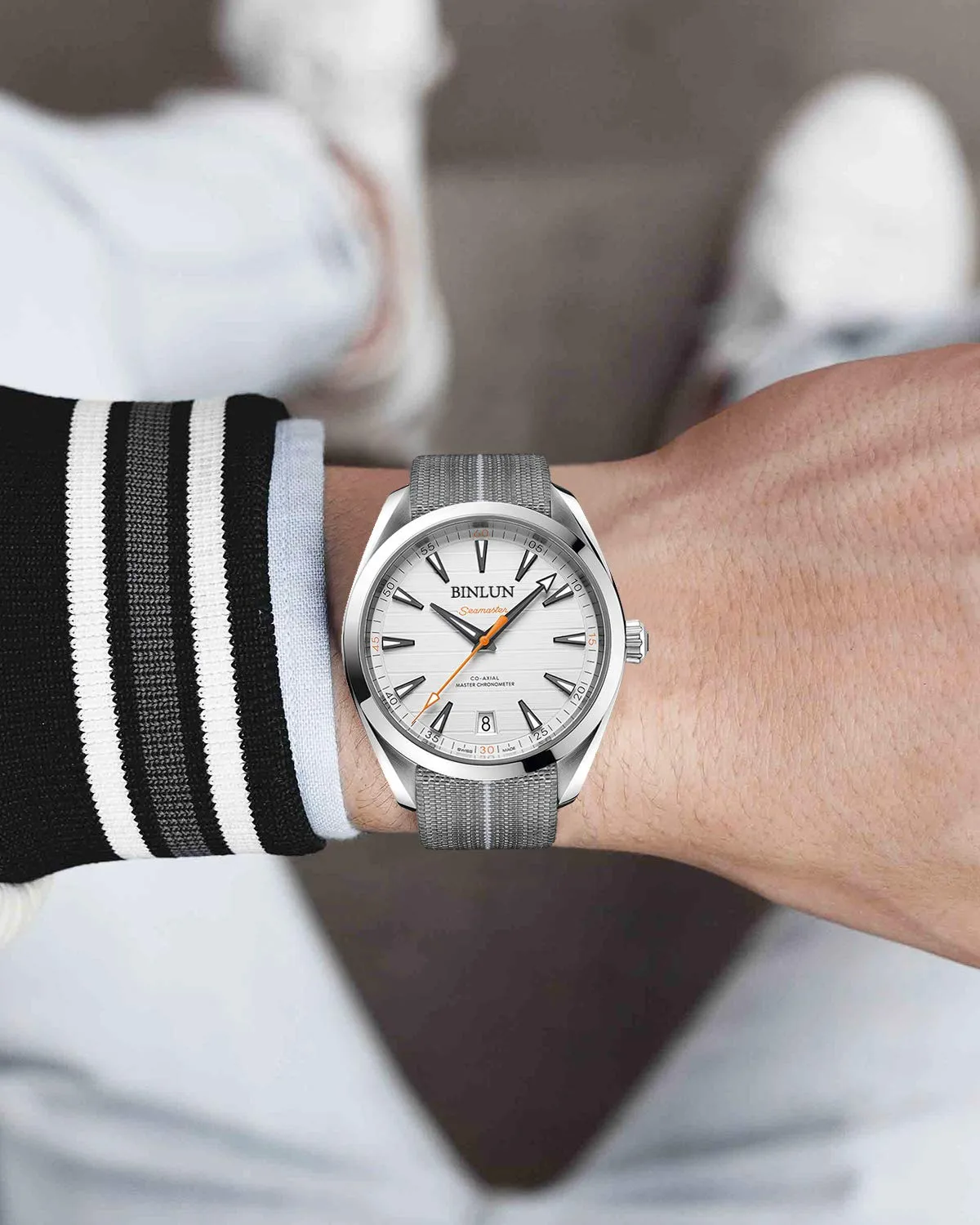 BINLUN Cinturino per Orologio in Nylon Elastico di Ricambio Militare Cinturino a Strappo Paracadute Marina Nazionale per Uomo Donna Fibbia Nero/Argento 18/20/22mm - immagine 6