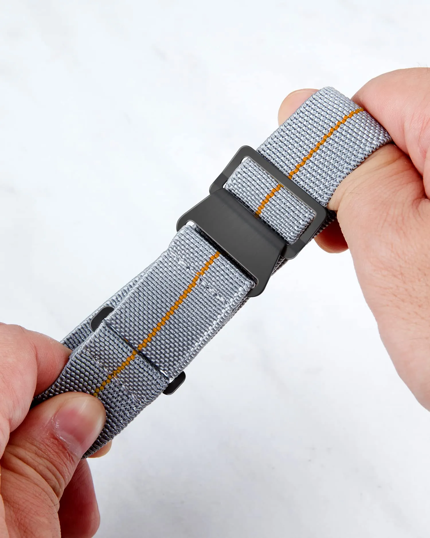 BINLUN Cinturino per Orologio in Nylon Elastico di Ricambio Militare Cinturino a Strappo Paracadute Marina Nazionale per Uomo Donna Fibbia Nero/Argento 18/20/22mm - immagine 2