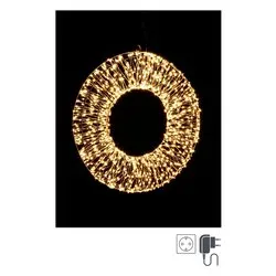 Corona luce fissa (7x50cm) (1pz) 1140 luci - MICROLED Bianco caldo 0935674 - immagine 1