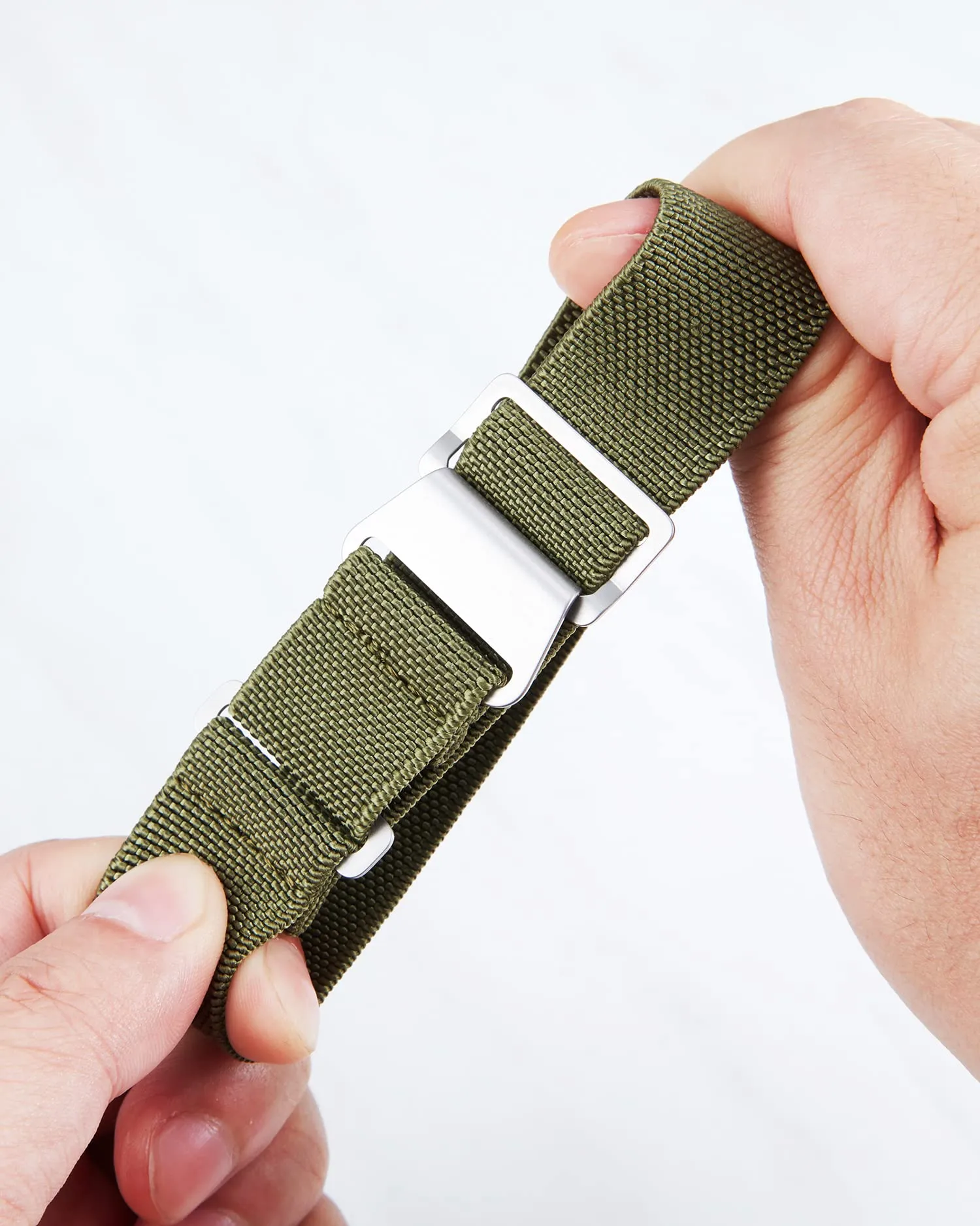 BINLUN Cinturino per Orologio in Nylon Elastico di Ricambio Militare Cinturino a Strappo Paracadute Marina Nazionale per Uomo Donna Fibbia Nero/Argento 18/20/22mm - immagine 2