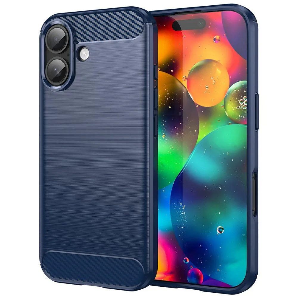 Custodia per Apple iPhone 17, Techsuit, Carbonio, Blu - immagine 1
