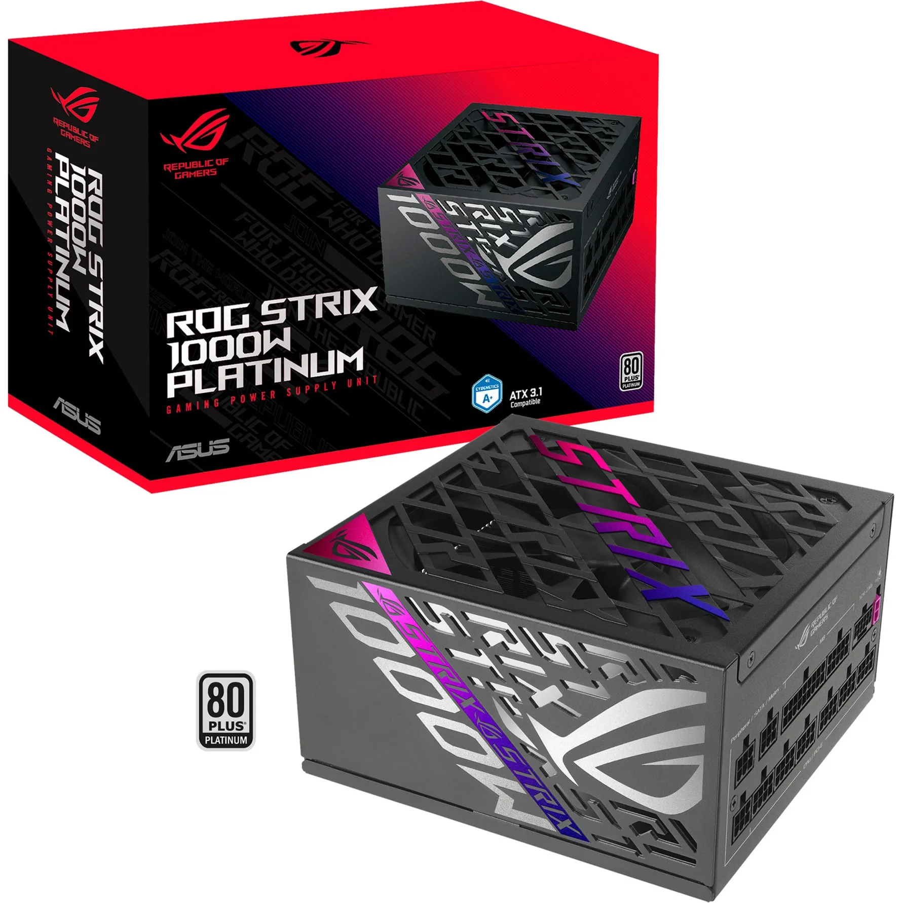 ROG STRIX-1000P-GAMING alimentatore per computer 1000 W 20+4 pin ATX ATX Nero, Argento, Alimentatore PC - immagine 1