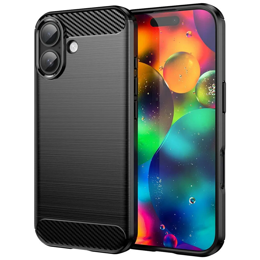 Custodia per Apple iPhone 17, Techsuit, Carbonio, Nera - immagine 1