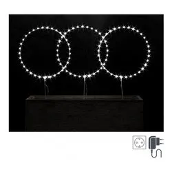 Cerchi (D35 cm) luce fissa (3pz) 105 luci - MICROLED Bianco freddo IP20 0932065 - immagine 1