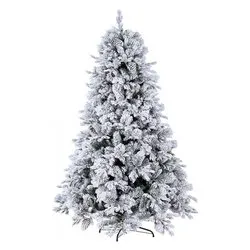 Albero Natale addobbato ARVES Verde innevato (PVC e PE - H240 D150 cm) 0931239 - immagine 1