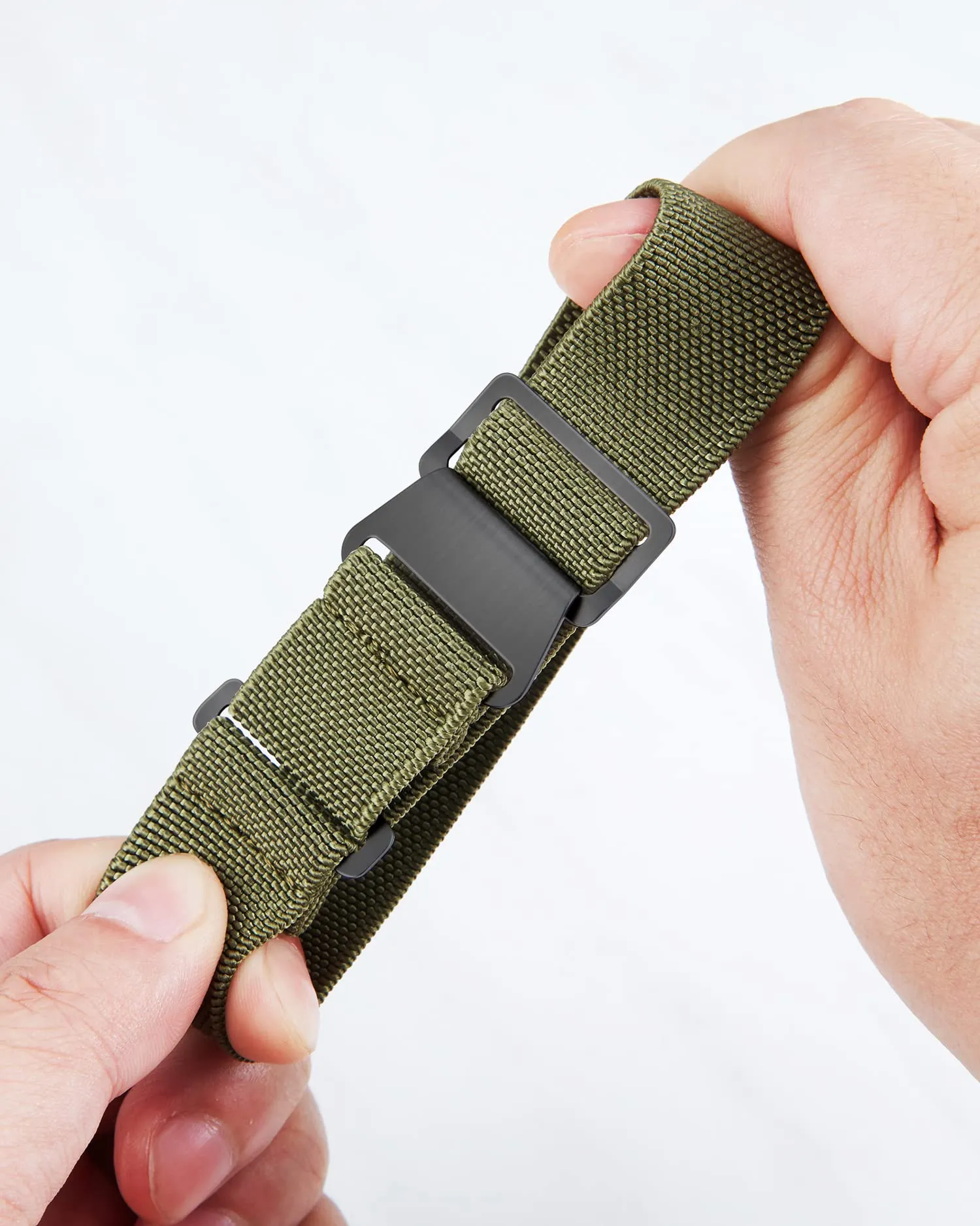 BINLUN Cinturino per Orologio in Nylon Elastico di Ricambio Militare Cinturino a Strappo Paracadute Marina Nazionale per Uomo Donna Fibbia Nero/Argento 18/20/22mm - immagine 2