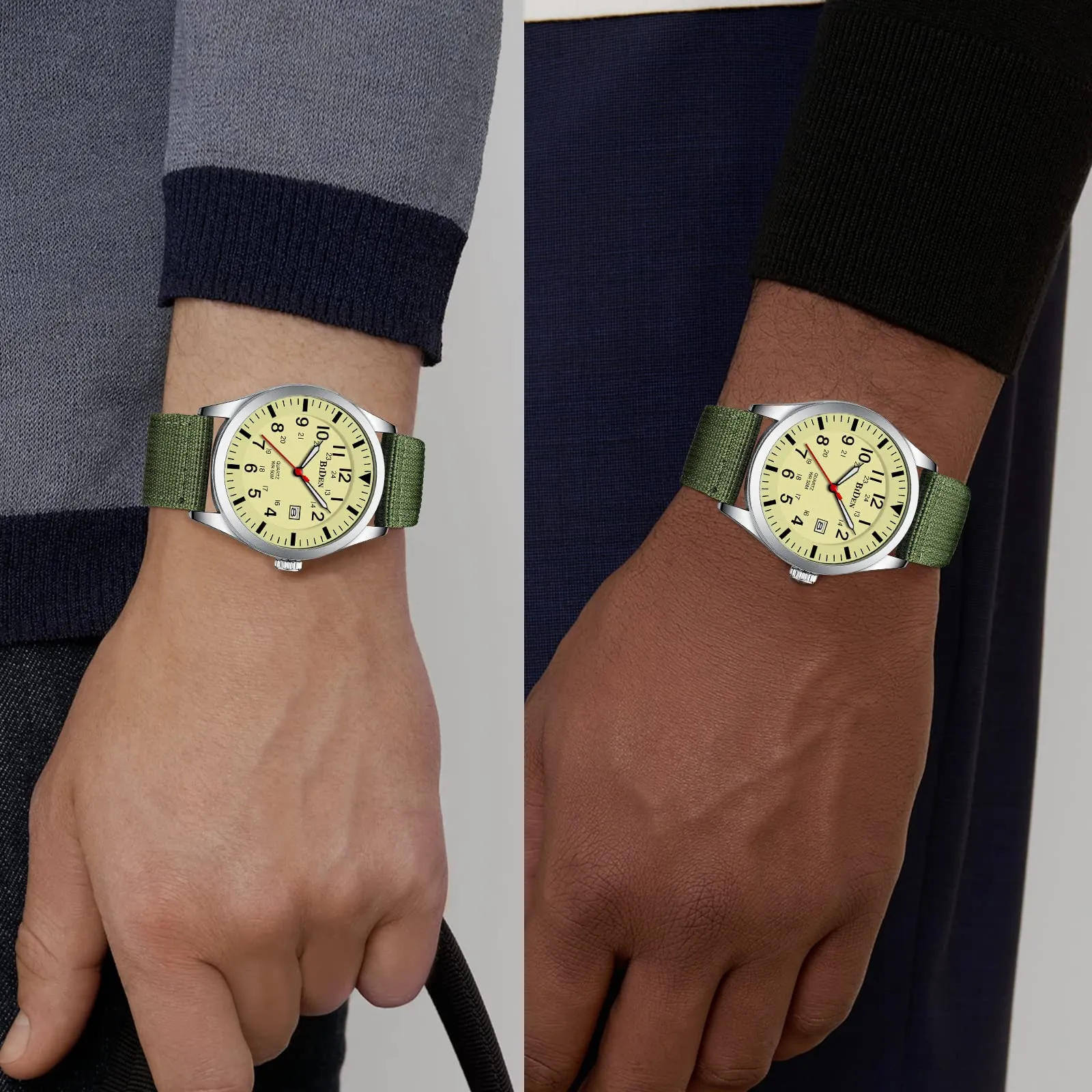 HANPOSH Orologio Uomo Analogico al Quarzo Impermeabile in Pelle - immagine 6