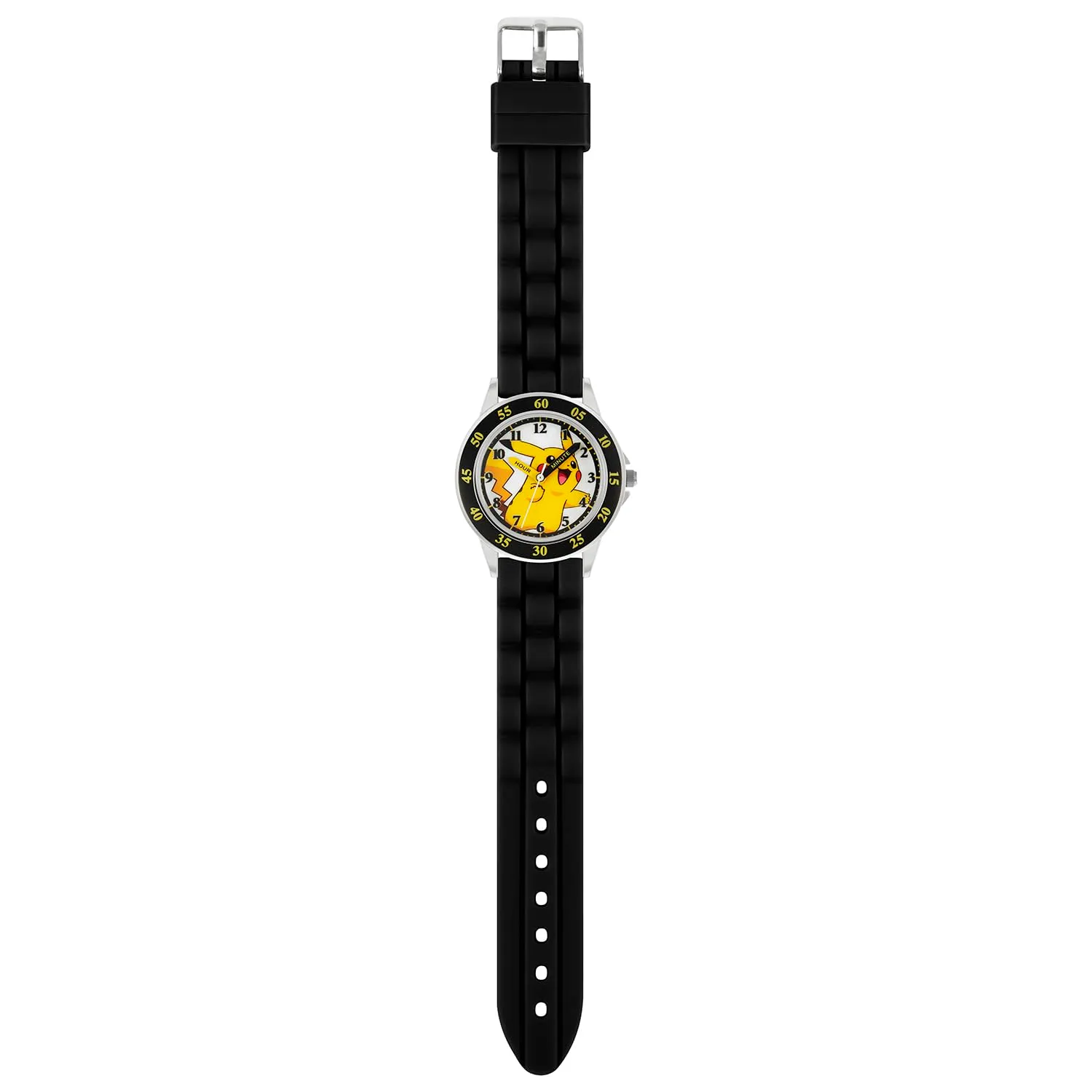 Pokemon POK9048 - Orologio analogico al quarzo, unisex, per bambini, con cinturino in silicone, Nero, Bracciale - immagine 2