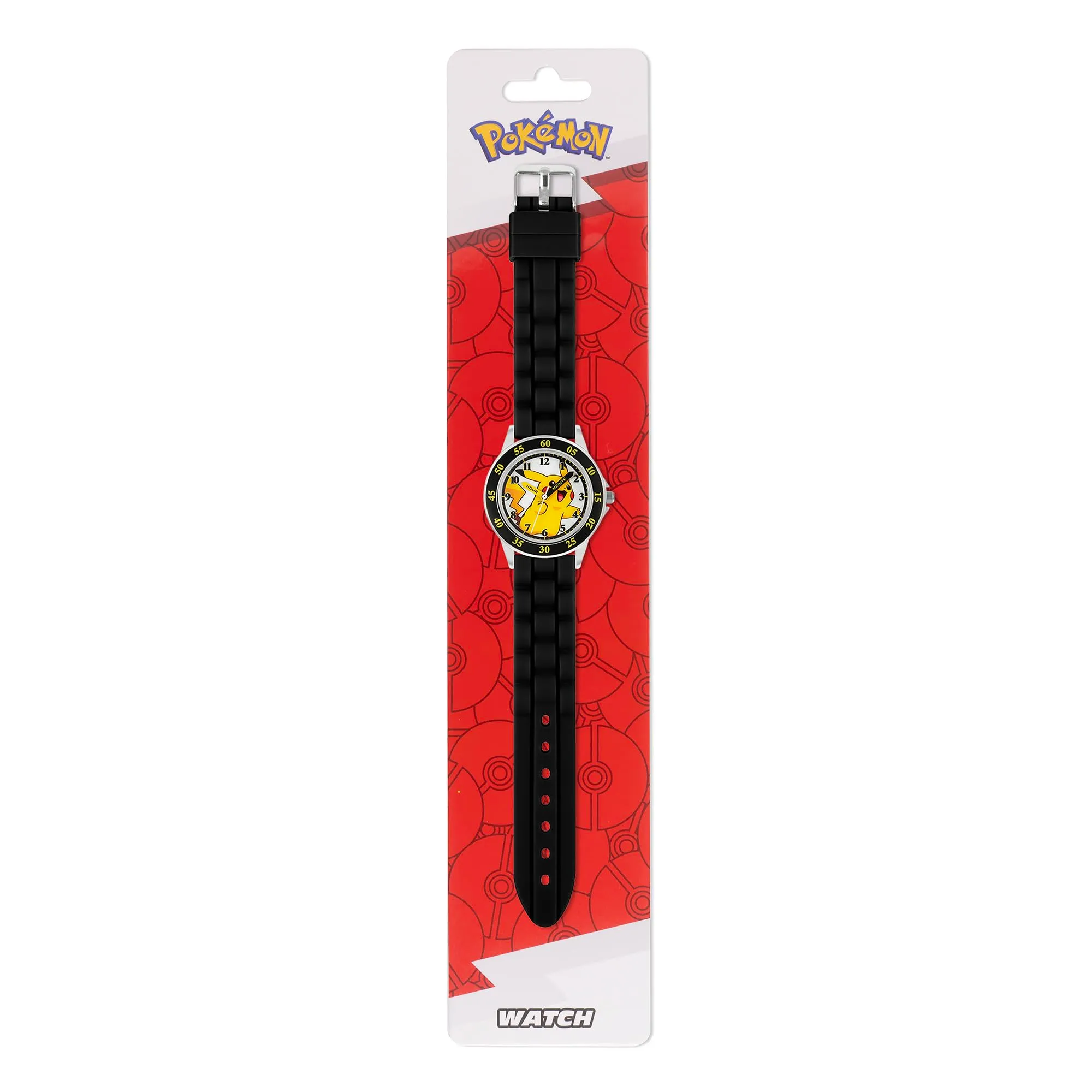 Pokemon POK9048 - Orologio analogico al quarzo, unisex, per bambini, con cinturino in silicone, Nero, Bracciale - immagine 3