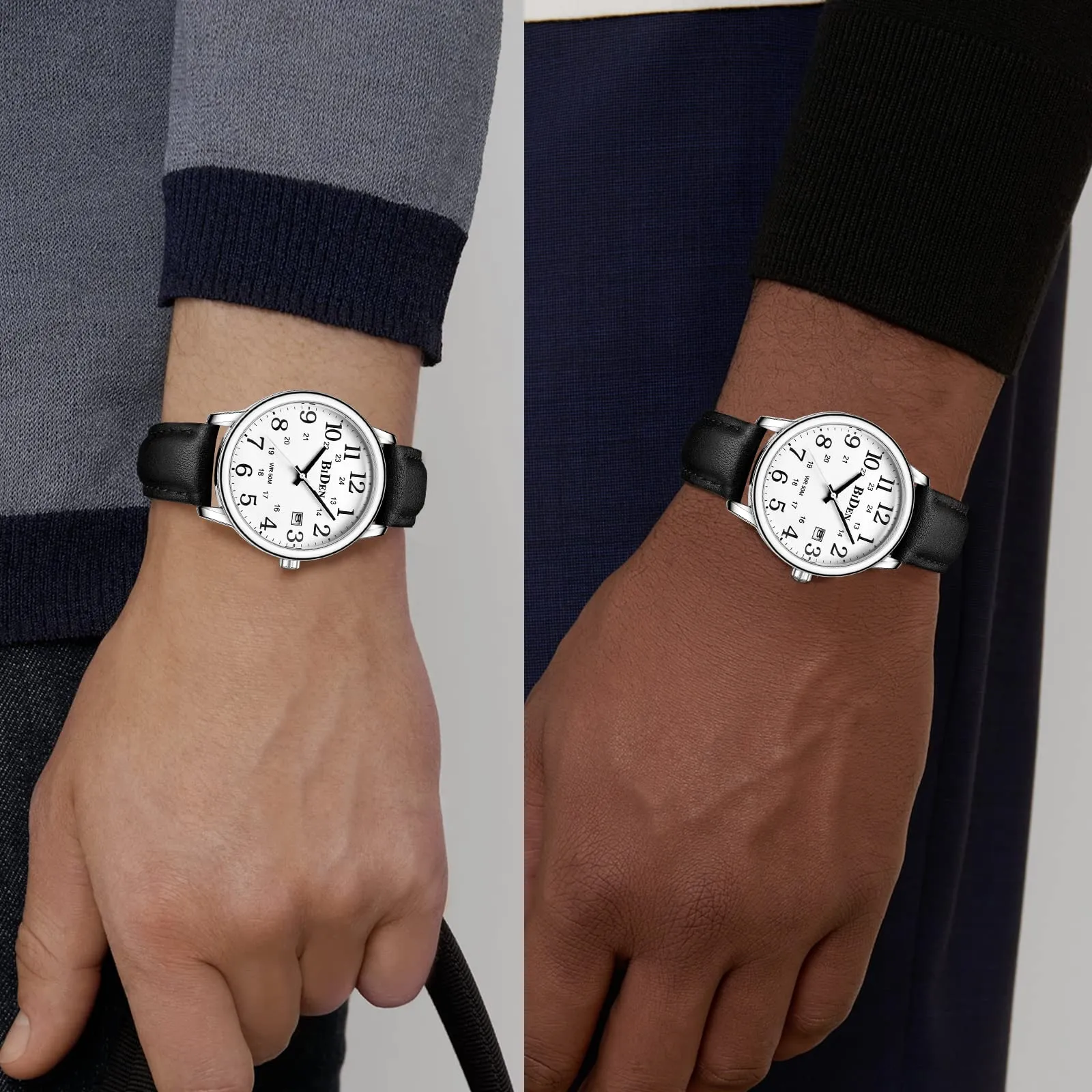 HANPOSH Orologio Uomo Analogico al Quarzo Impermeabile in Pelle - immagine 6