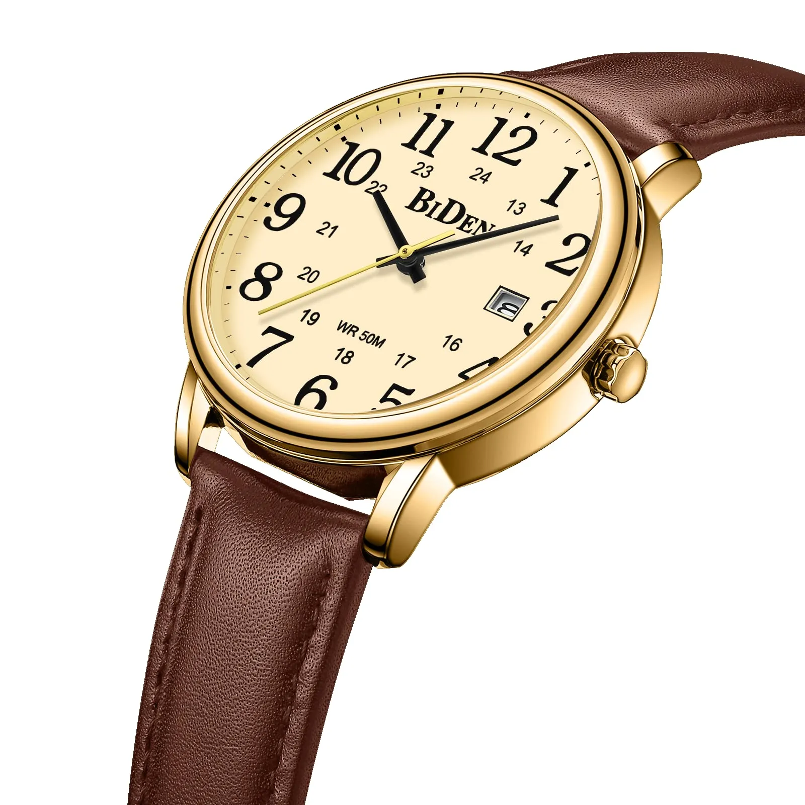 HANPOSH Orologio Uomo Analogico al Quarzo Impermeabile in Pelle - immagine 3