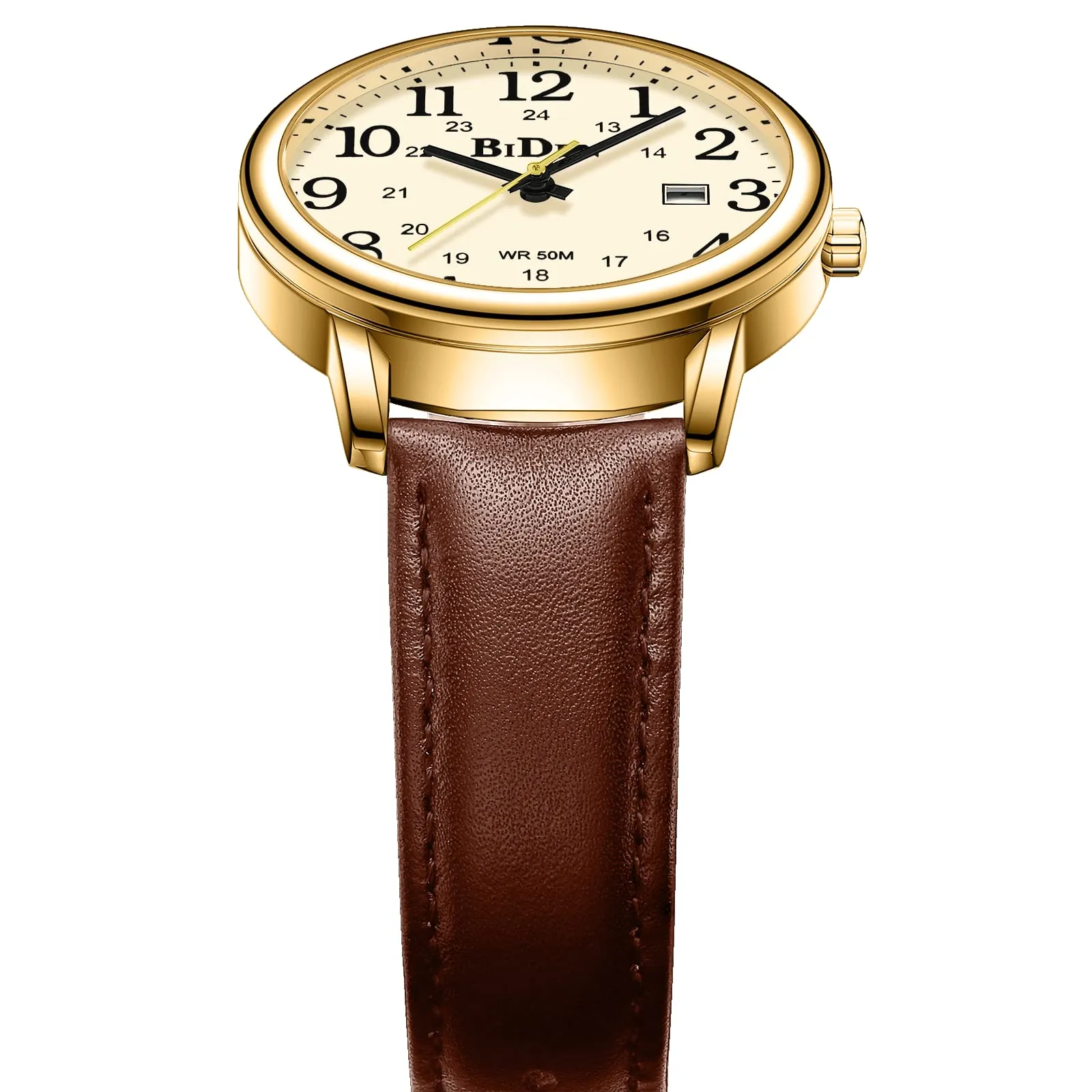 HANPOSH Orologio Uomo Analogico al Quarzo Impermeabile in Pelle - immagine 4