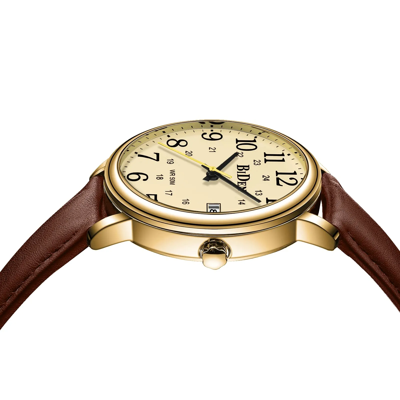 HANPOSH Orologio Uomo Analogico al Quarzo Impermeabile in Pelle - immagine 5