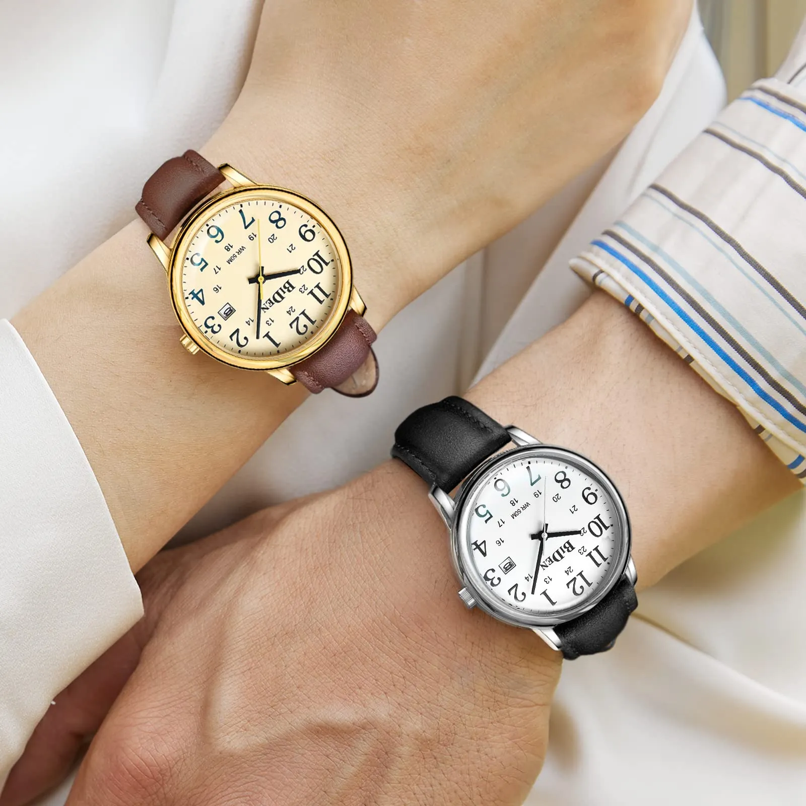 HANPOSH Orologio Uomo Analogico al Quarzo Impermeabile in Pelle - immagine 7