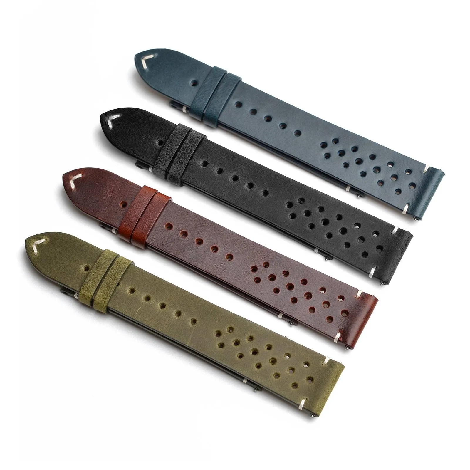 ANNEFIT Cinturini per Orologi in pelle Vintage con Fibbia Nera, Cinturino 20mm a Sgancio Rapido per Uomo e Donna (Nero) - immagine 9