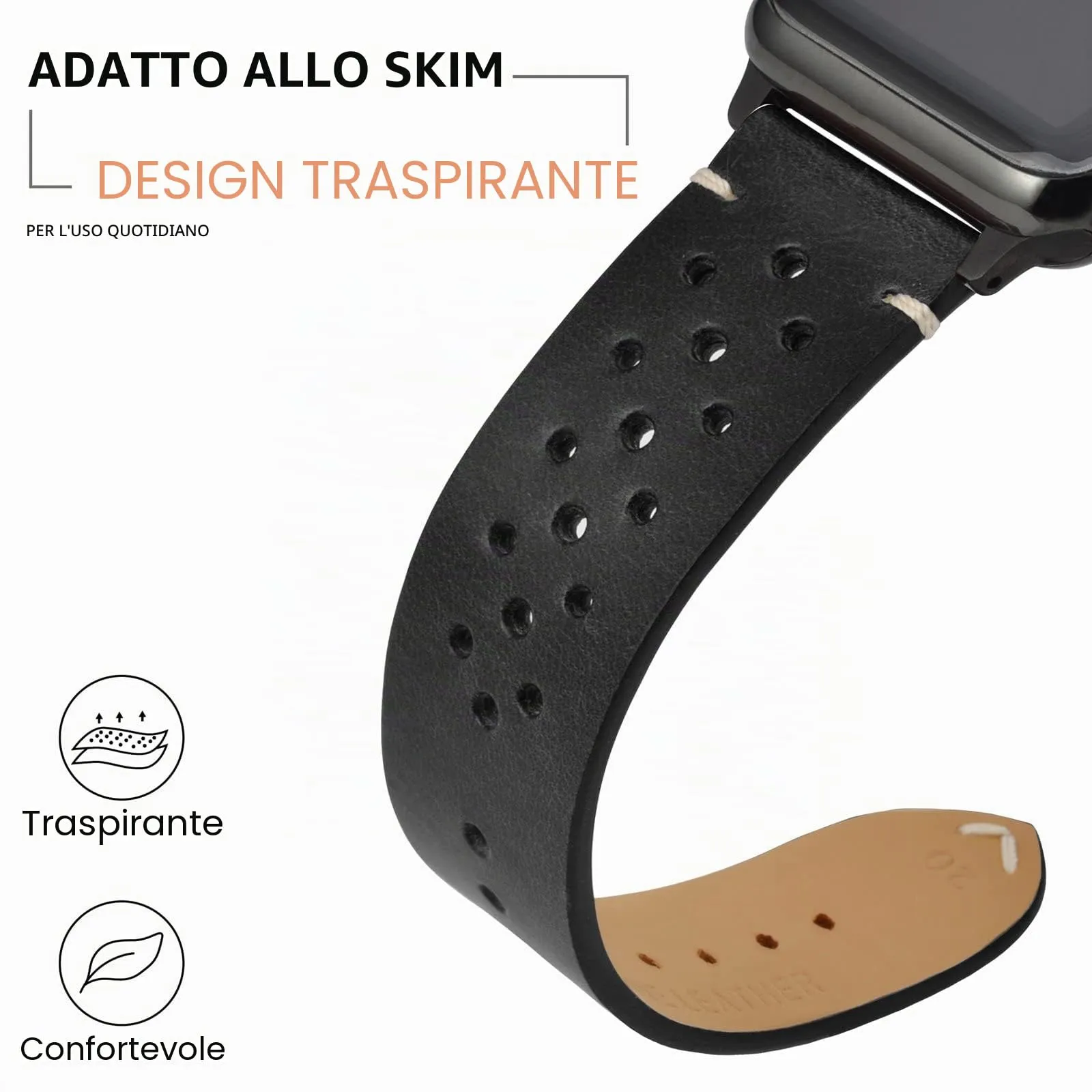 ANNEFIT Cinturini per Orologi in pelle Vintage, Cinturino 18mm a Sgancio Rapido per Uomo e Donna (Nero) - immagine 4