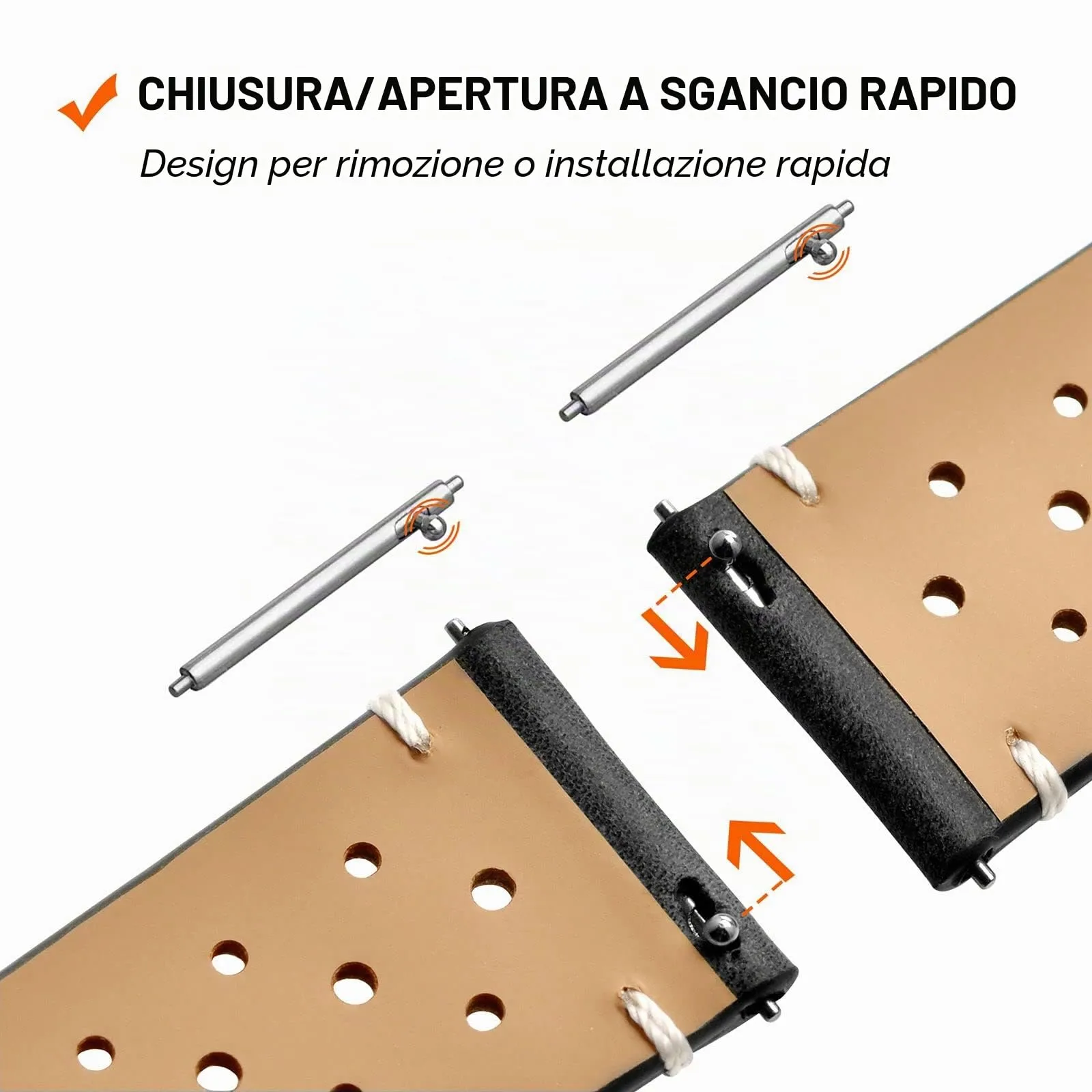 ANNEFIT Cinturini per Orologi in pelle Vintage, Cinturino 18mm a Sgancio Rapido per Uomo e Donna (Nero) - immagine 5