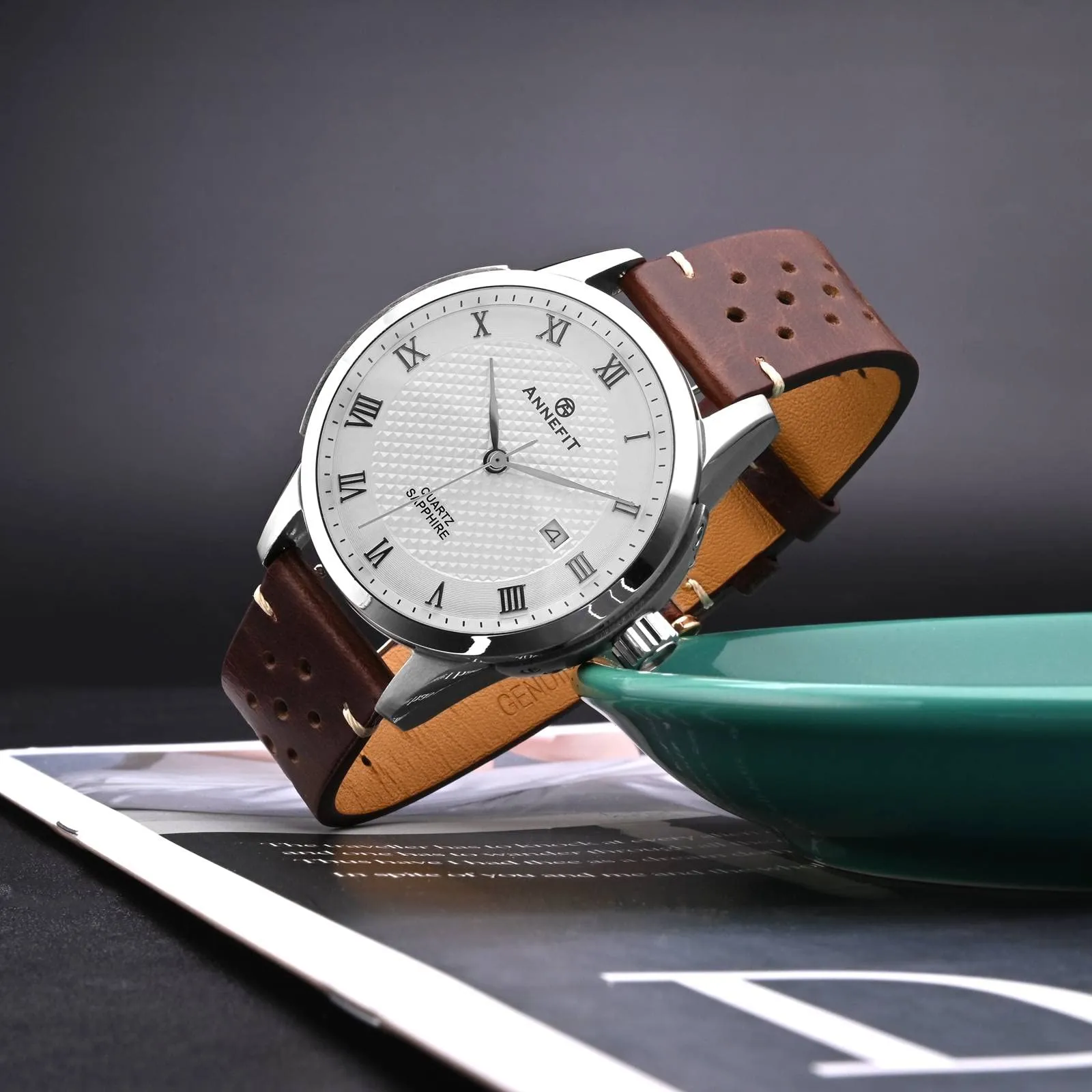 ANNEFIT Cinturini per Orologi in pelle Vintage, Cinturino 18mm a Sgancio Rapido per Uomo e Donna (Marrone) - immagine 2