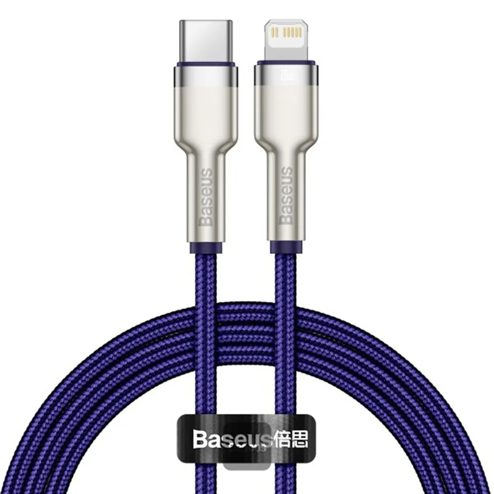 Cavo Dati e Ricarica USB-C - Lightning Baseus Cafule Metal Series, 20W, 1m, Viola CATLJK-A05 - immagine 1