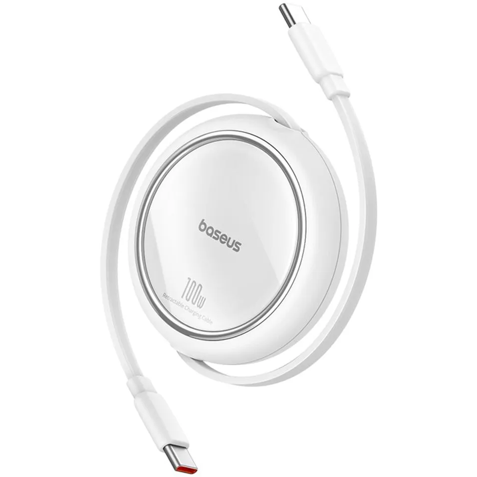 Cavo Dati e Ricarica USB-C - USB-C Baseus Free2Draw Mini Retractable, 100W, 1m, Bianco P10364500211-00 - immagine 1