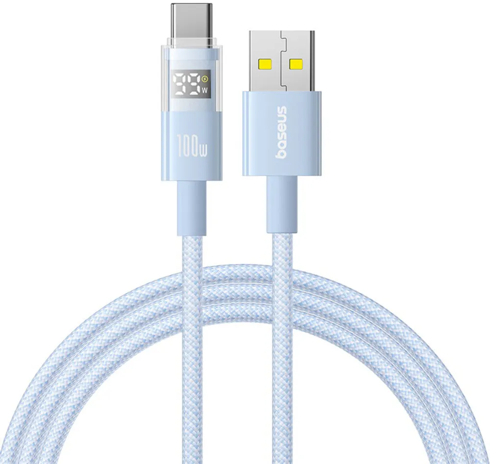 Cavo Dati e Ricarica USB-A - USB-C Baseus Display 2, 100W, 1m, Blu P10382701311-00 - immagine 1