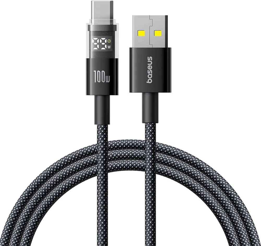 Cavo Dati e Ricarica USB-A - USB-C Baseus Display 2, 100W, 1m, Nero P10382701121-00 - immagine 1