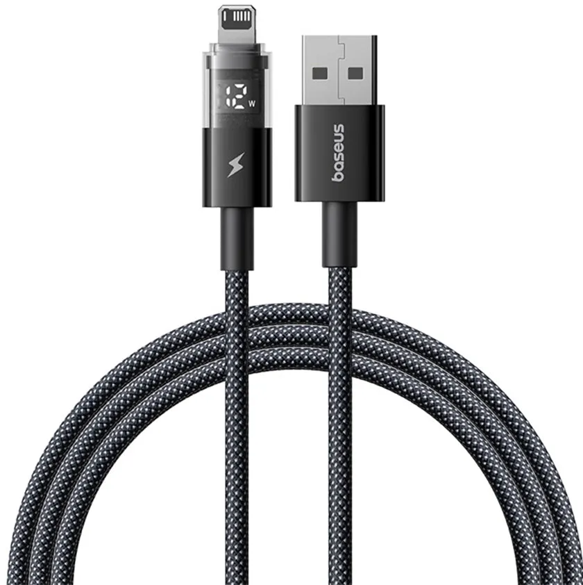 Cavo Dati e Ricarica USB-A - Lightning Baseus Display 2, 12W, 1m, Nero P10382700121-00 - immagine 1