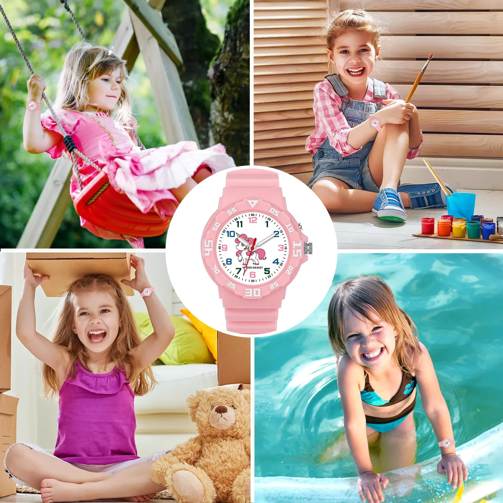 TENOCK Orologio Analogico Per Ragazzi e Ragazze Con Luce Notturna, 30M Impermeabile Per Bambini 4-12 Anni - Per Insegnamento Del Tempo o Regali - immagine 7