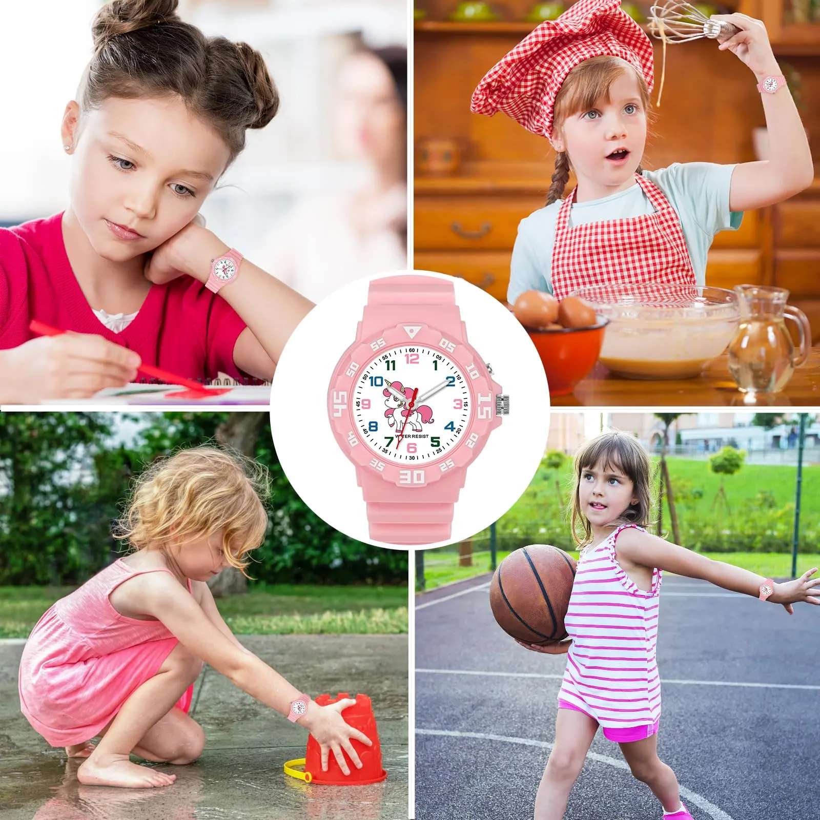 TENOCK Orologio Analogico Per Ragazzi e Ragazze Con Luce Notturna, 30M Impermeabile Per Bambini 4-12 Anni - Per Insegnamento Del Tempo o Regali - immagine 8