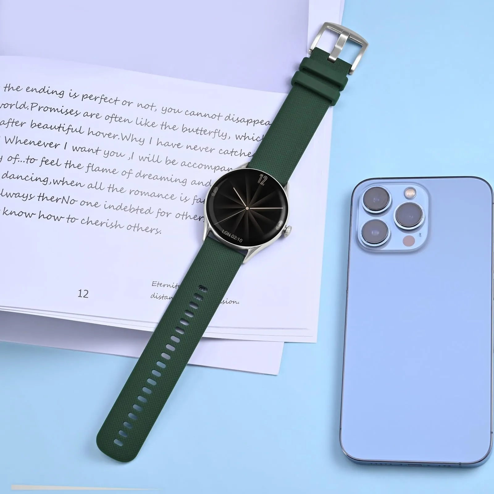 Anbeer 24mm Cinturini per Orologi in Silicone per Uomo Donna, Cinturini di Ricambio in Gomma a Sgancio Rapido - immagine 2