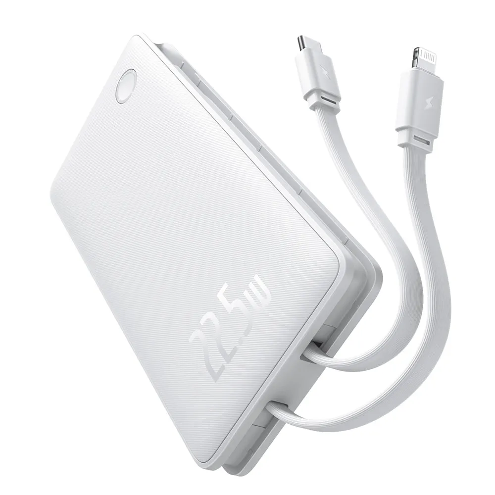 Batteria Esterna Baseus Airpow Lite, 10000mAh, 22.5W, QC + PD, 1 x Lightning - 1 x USB-A - 2 x USB-C, Bianca P10067501213-00 - immagine 1