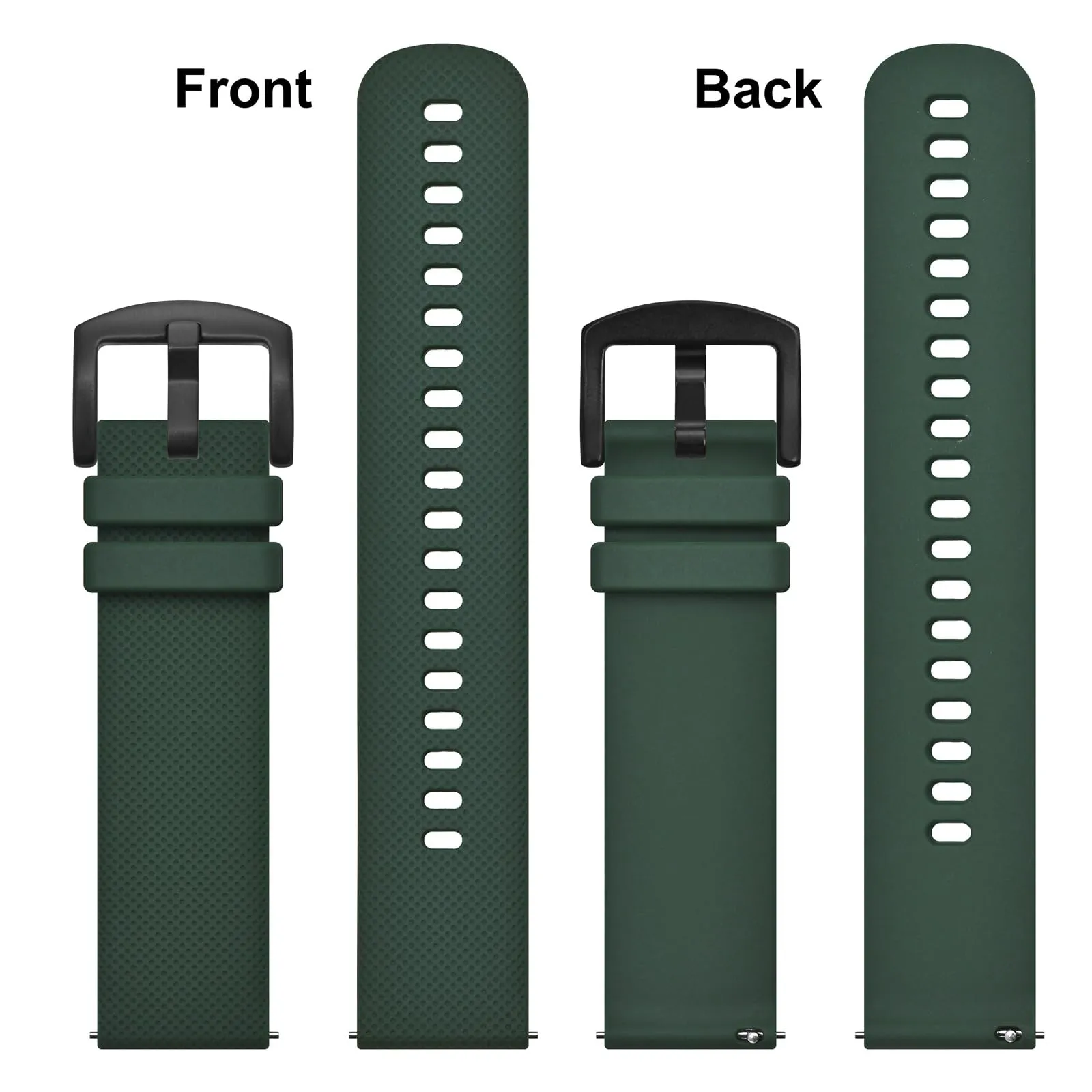 Anbeer 20mm Cinturini per Orologi in Silicone per Uomo Donna, Cinturini di Ricambio in Gomma a Sgancio Rapido - immagine 4
