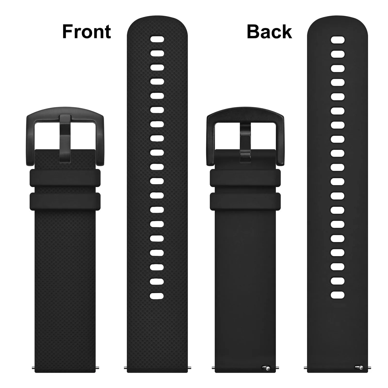 ANBEER 24mm Cinturini per Orologi in Silicone per Uomo Donna, Cinturini di Ricambio in Gomma a Sgancio Rapido - immagine 4