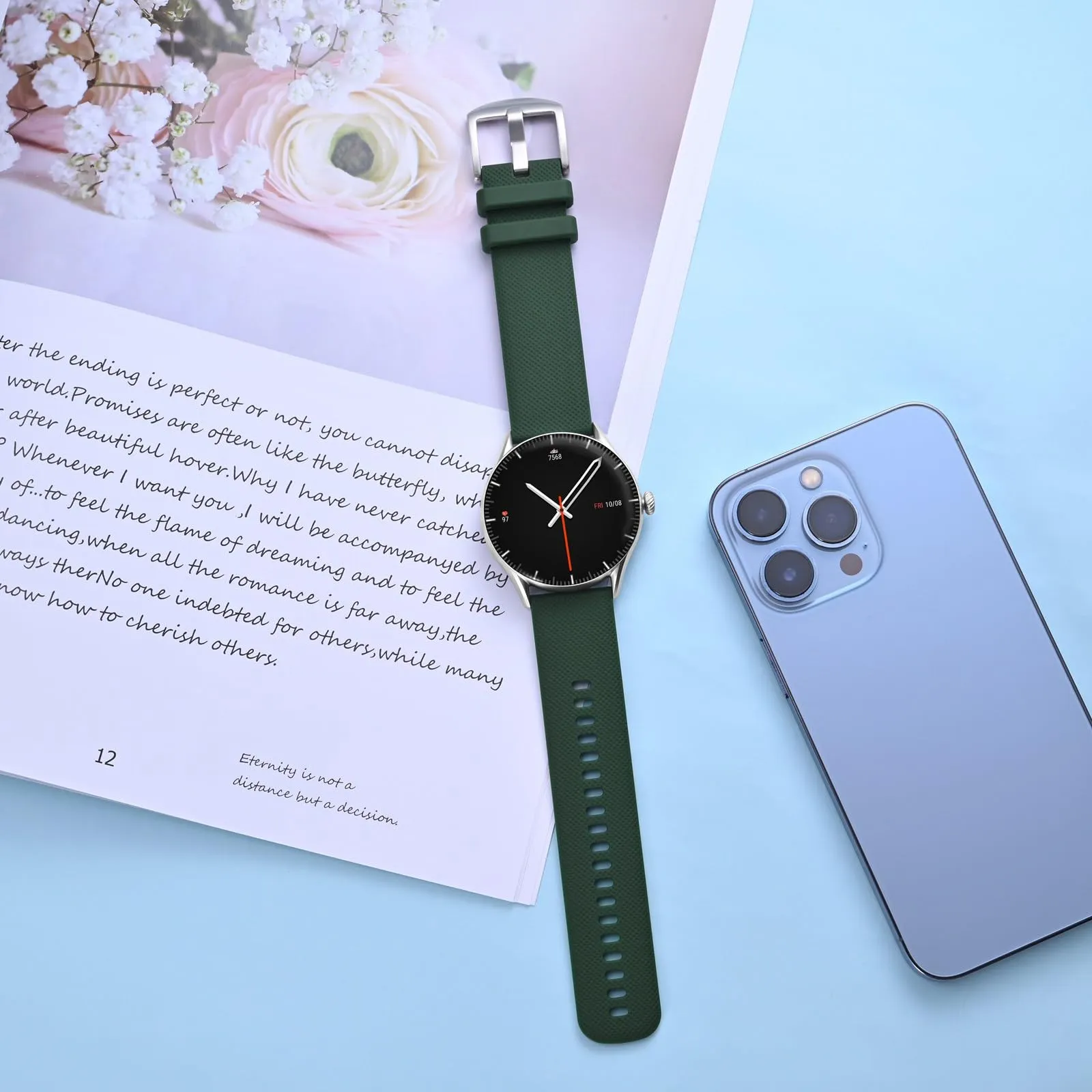 Anbeer 22mm Cinturini per Orologi in Silicone per Uomo Donna, Cinturini di Ricambio in Gomma a Sgancio Rapido - immagine 2