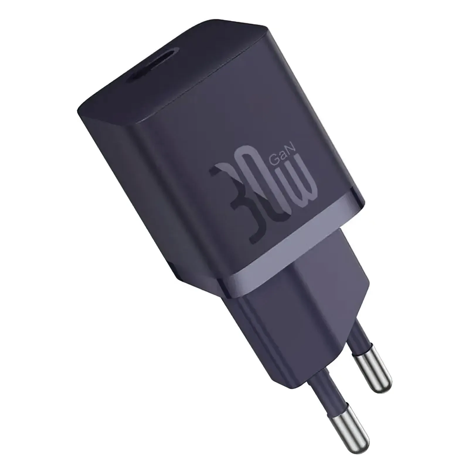 Caricabatterie da rete con cavo USB-C Baseus GaN Mini 1C, 30W, 3A, 1 x USB-C, Viola P10110902523-00 - immagine 1