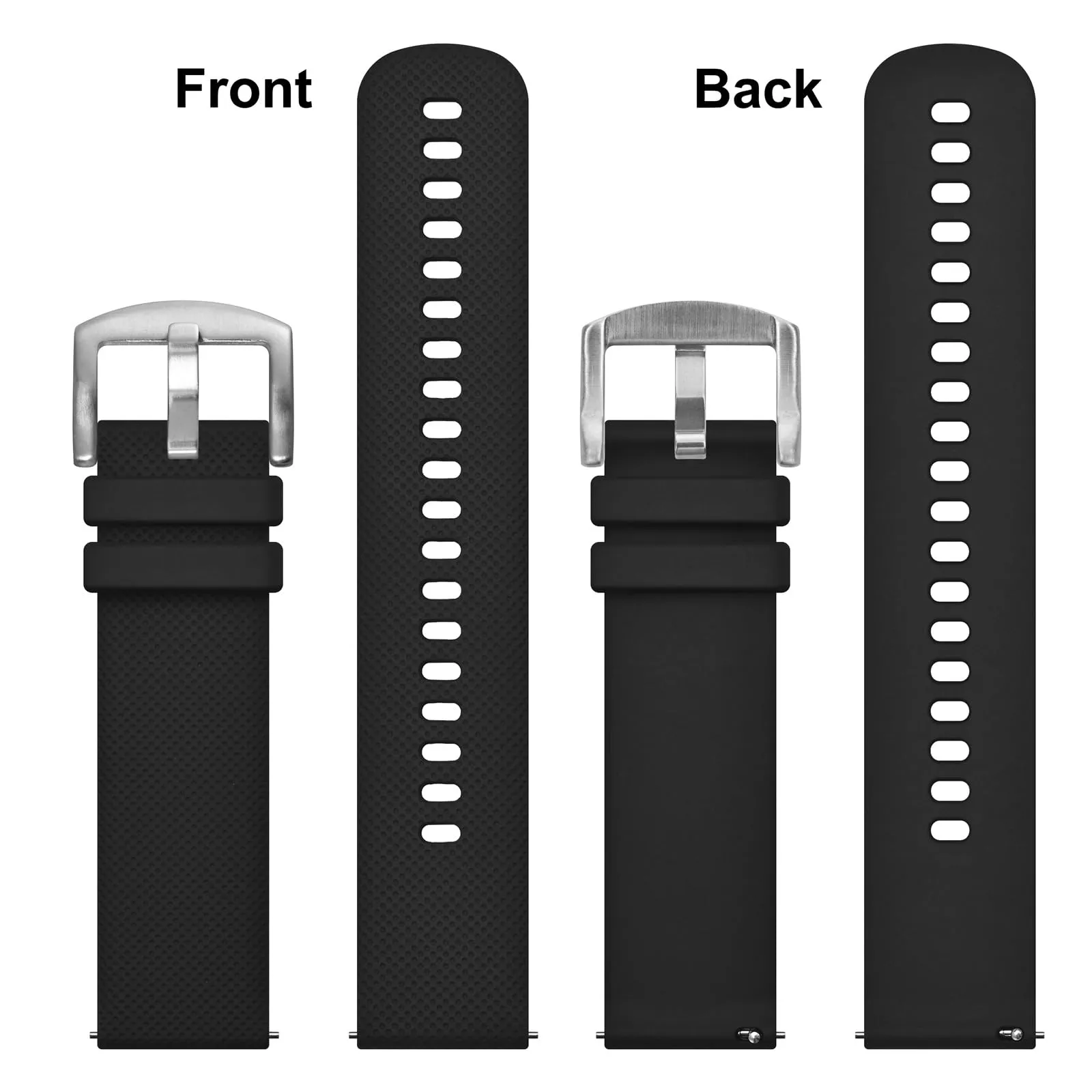 Anbeer 22mm Cinturini per Orologi in Silicone per Uomo Donna, Cinturini di Ricambio in Gomma a Sgancio Rapido - immagine 4