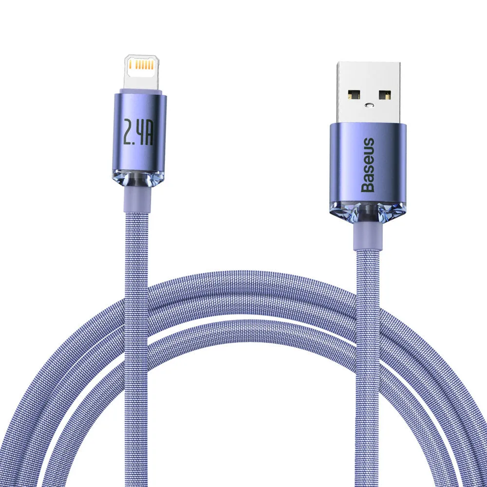 Cavo Dati e Ricarica USB-A - Lightning Baseus Crystal Shine Series, 18W, 2m, Viola CAJY000105 - immagine 1