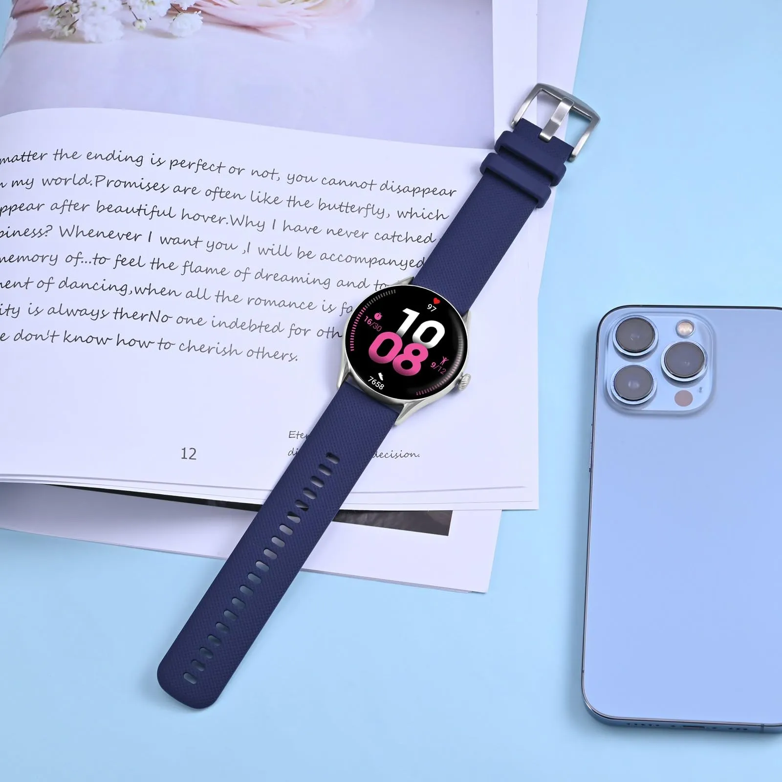 Anbeer 24mm Cinturini per Orologi in Silicone per Uomo Donna, Cinturini di Ricambio in Gomma a Sgancio Rapido - immagine 2