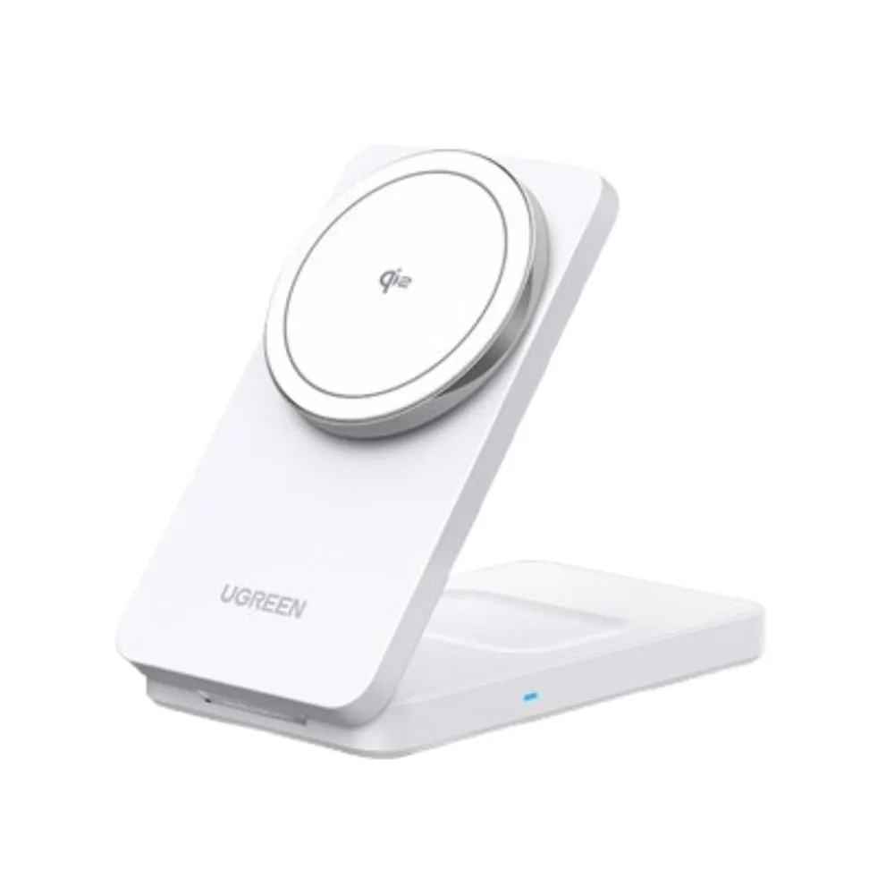 Caricabatterie Wireless da Rete UGREEN W706 2in1, 20W, 1.67A, Bianco - immagine 1