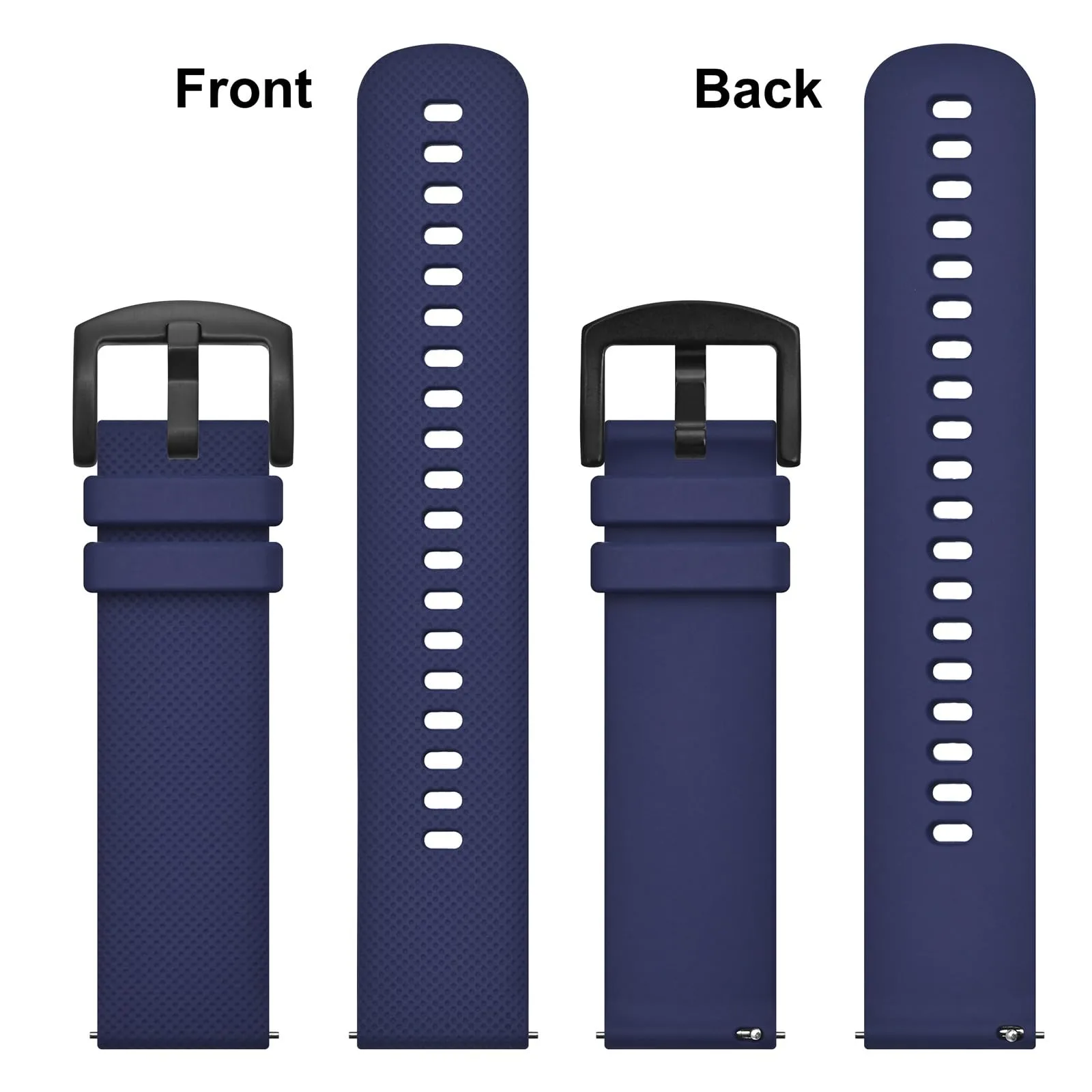 Anbeer 16mm Cinturini per Orologi in Silicone per Uomo Donna, Cinturini di Ricambio in Gomma a Sgancio Rapido - immagine 4