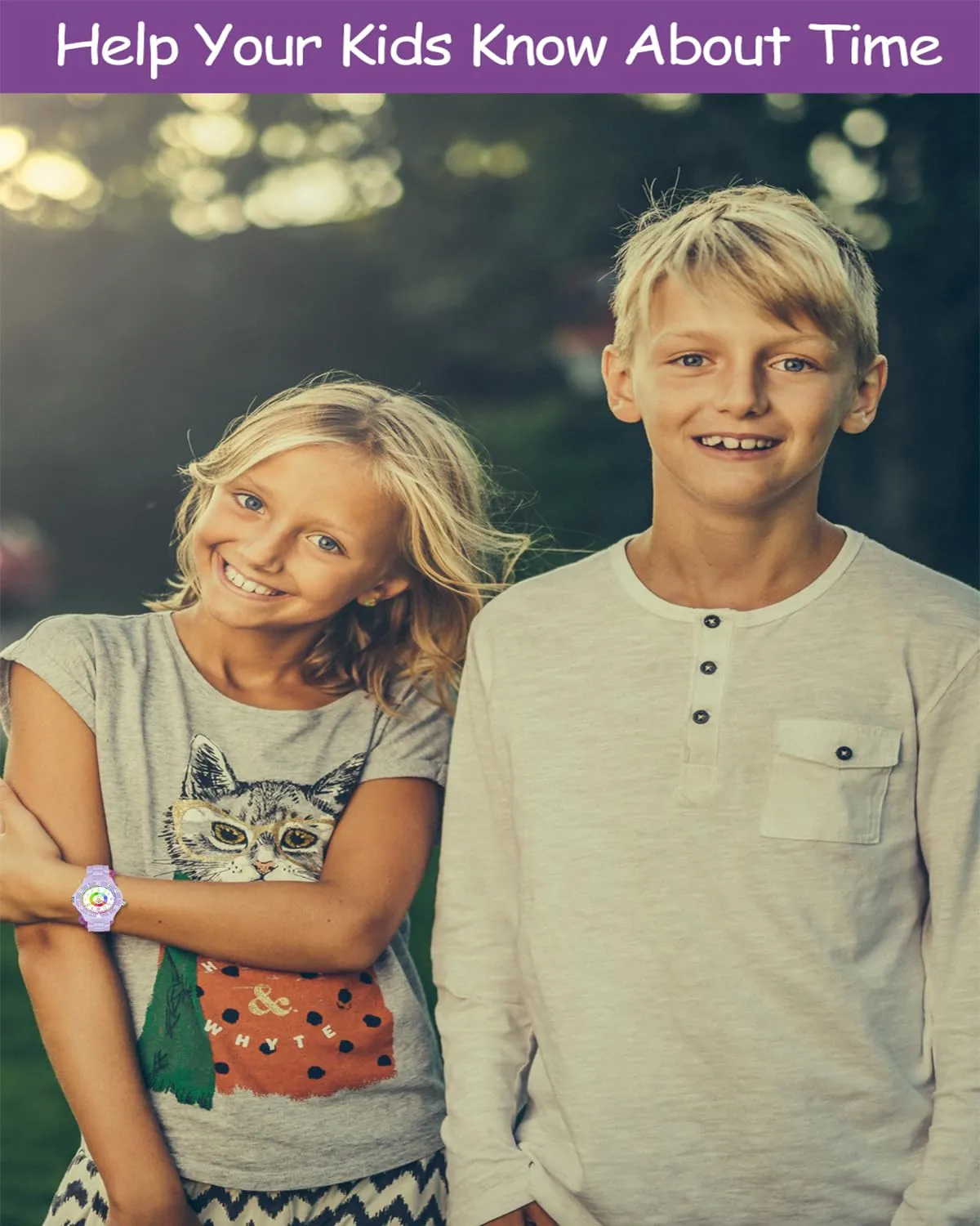 Weayege Orologio per bambini per ragazzi e ragazze,orologio da polso educativo per bambini,orologio analogico con lunetta girevole,facile da imparare a leggere,Impermeabile 3ATM,Full HD 1080P Home - immagine 3