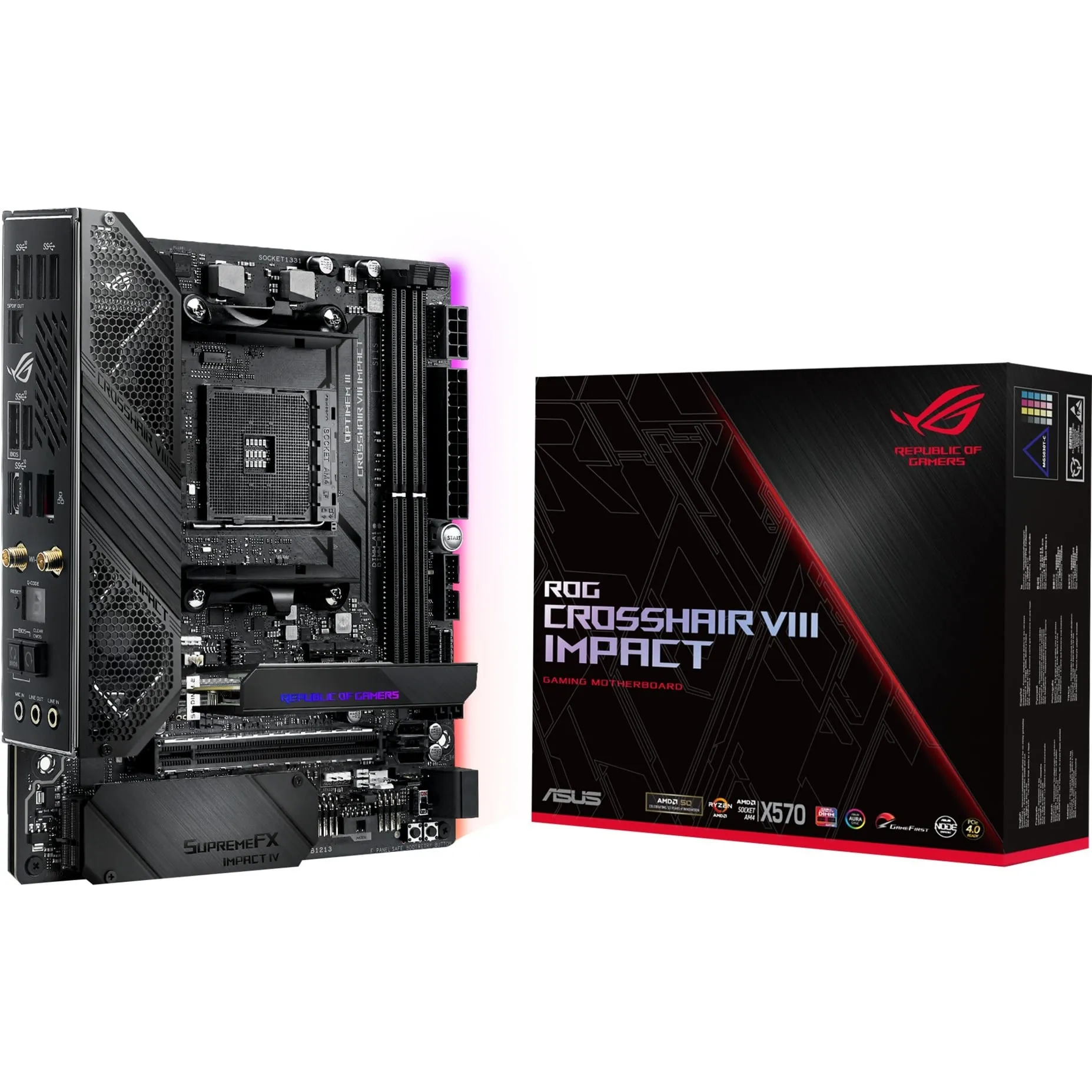 ROG Crosshair VIII Impact AMD X570 Socket AM4 Mini DTX, Scheda madre - immagine 1