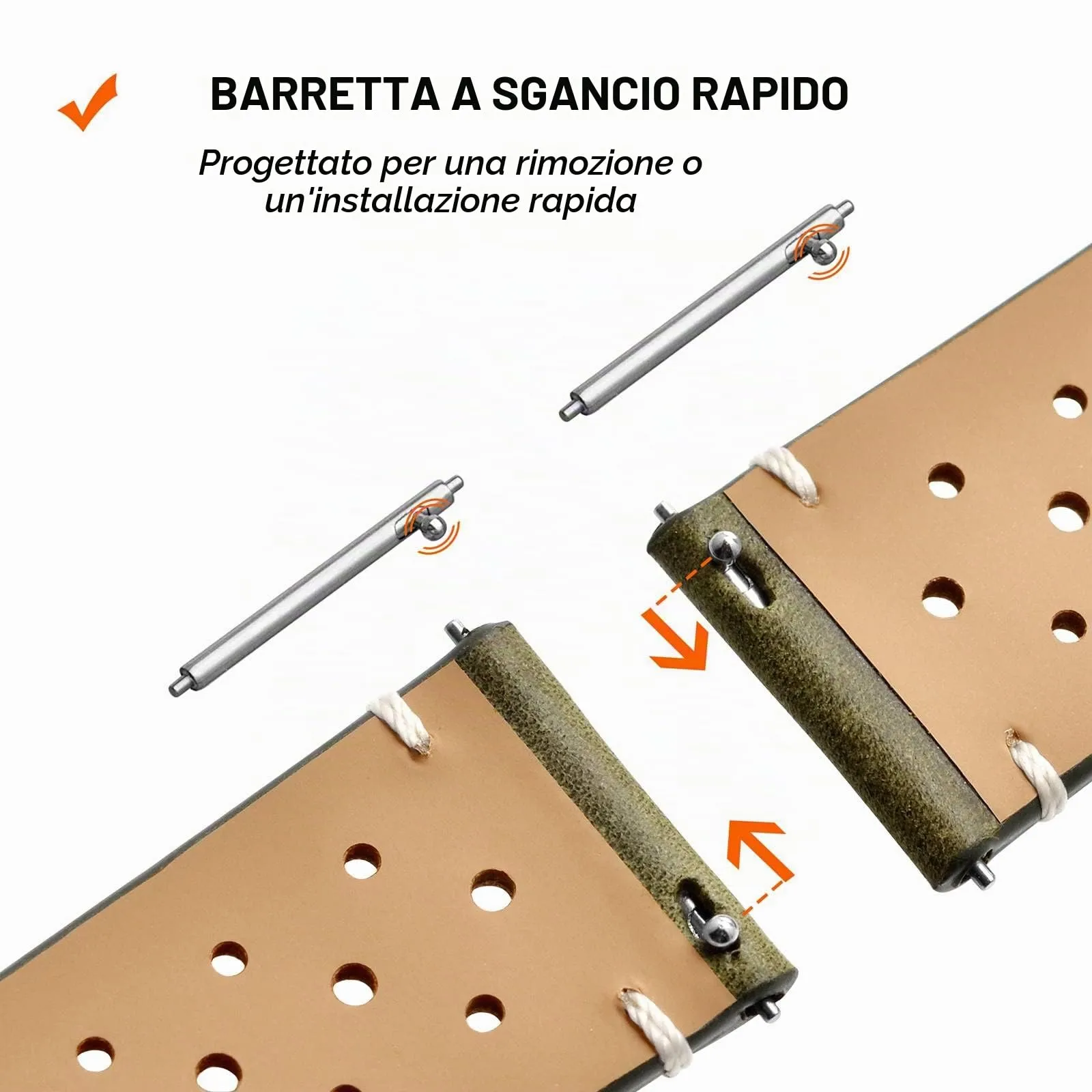 ANNEFIT Cinturini per Orologi in pelle Vintage, Cinturino 19mm a Sgancio Rapido per Uomo e Donna (Verde) - immagine 5