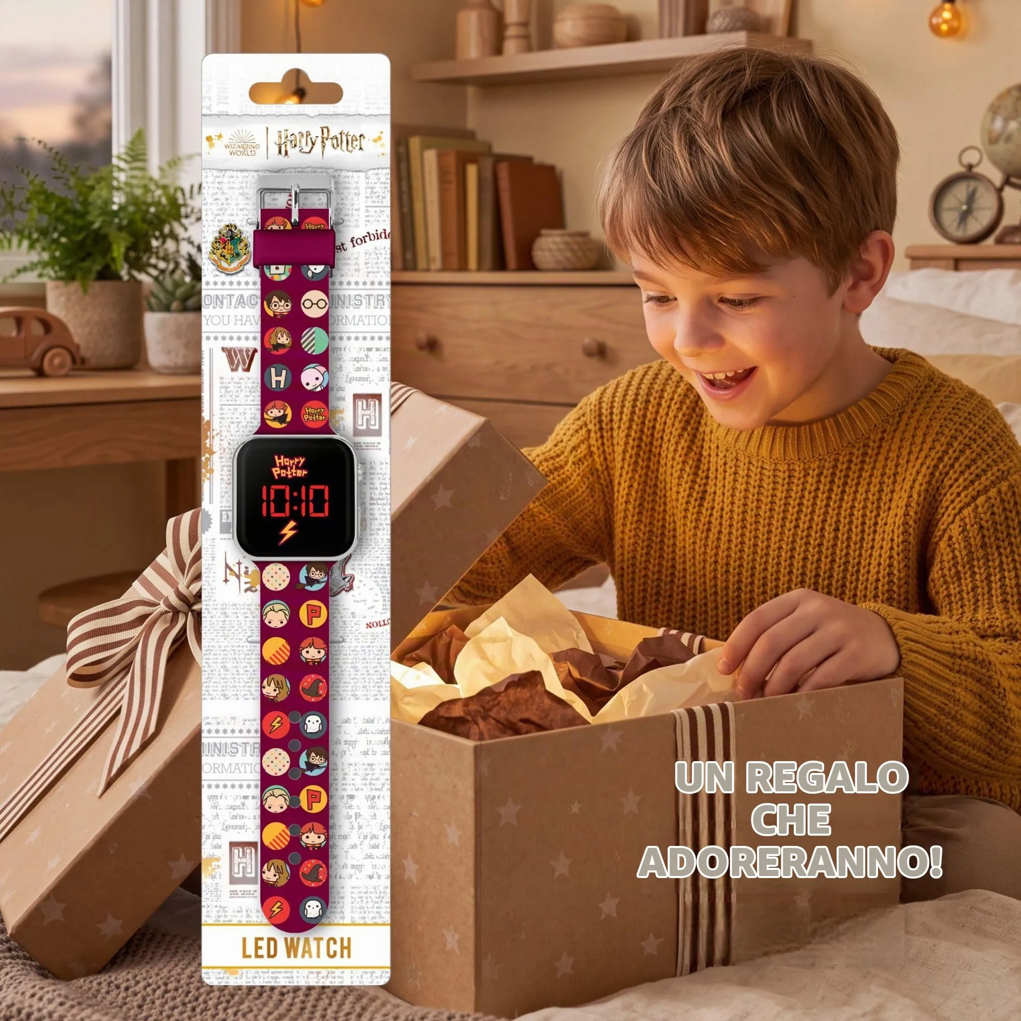 Accutime Harry Potter Orologio digitale LED per bambini con cinturino in silicone rosso HP4155 - immagine 5